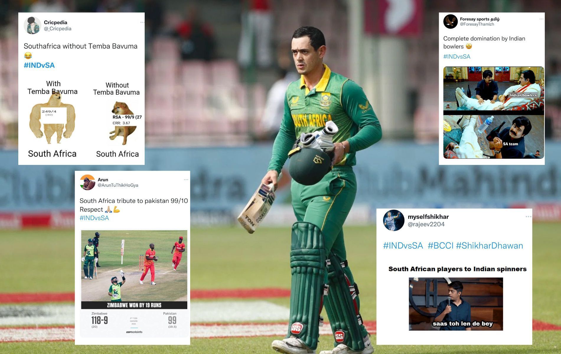 South Africa received widespread criticism for their ordinary batting. (Pics: Getty/Twitter)