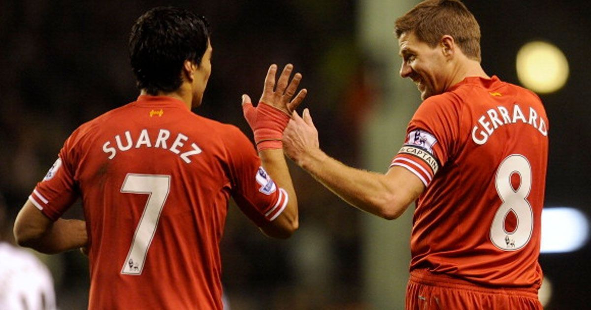 Luis Suarez played alongside Steven Gerrard for three-and-a-half seasons at Anfield.