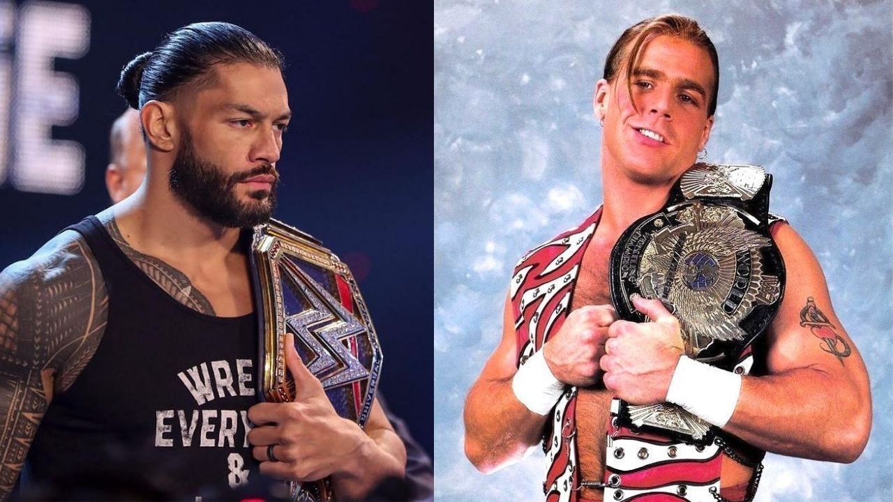 Roman Reigns (left); Shawn Michaels (right)