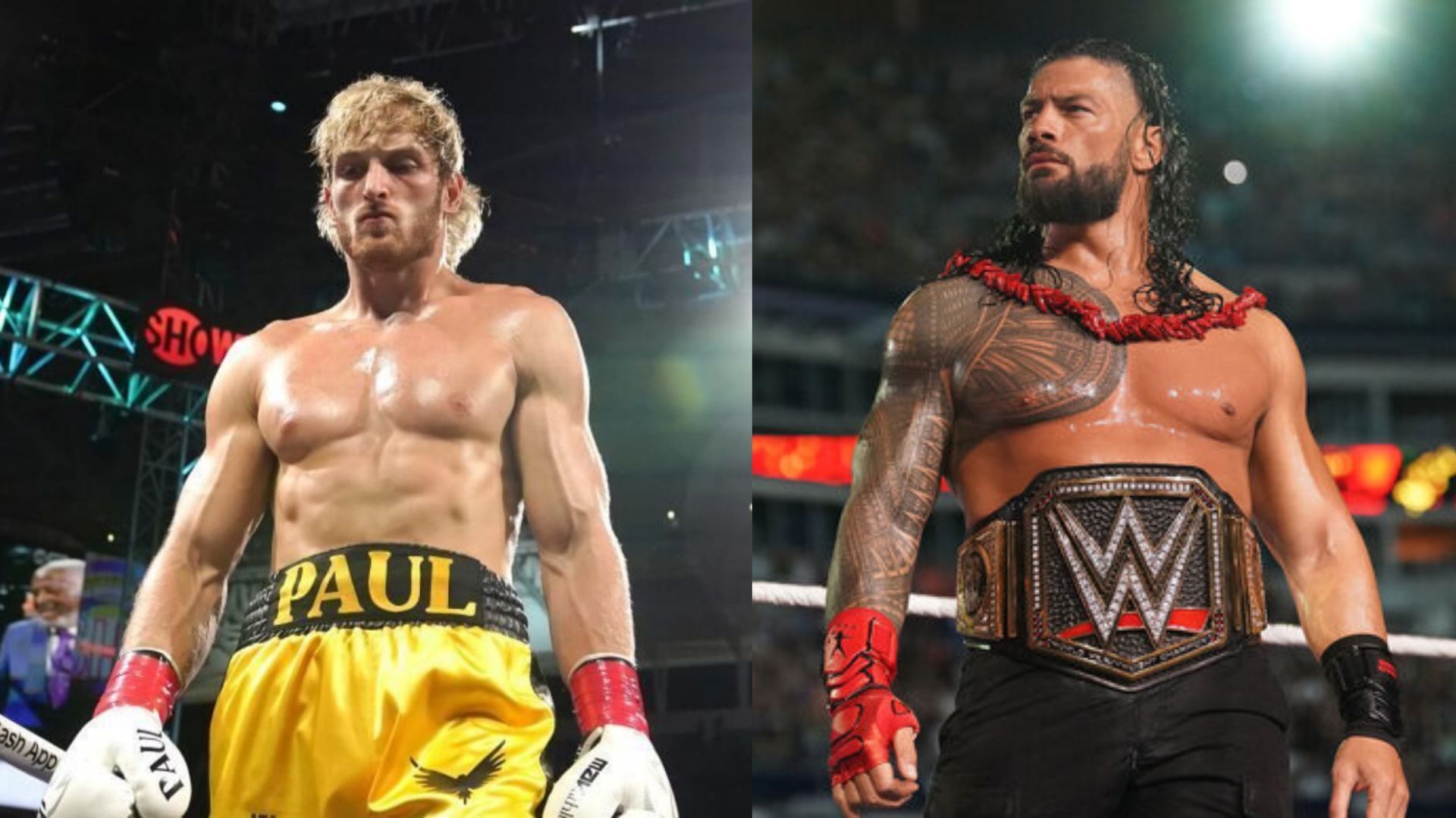 Undisputed WWE Universal Roman Reigns and Youtuber Logan Paul 