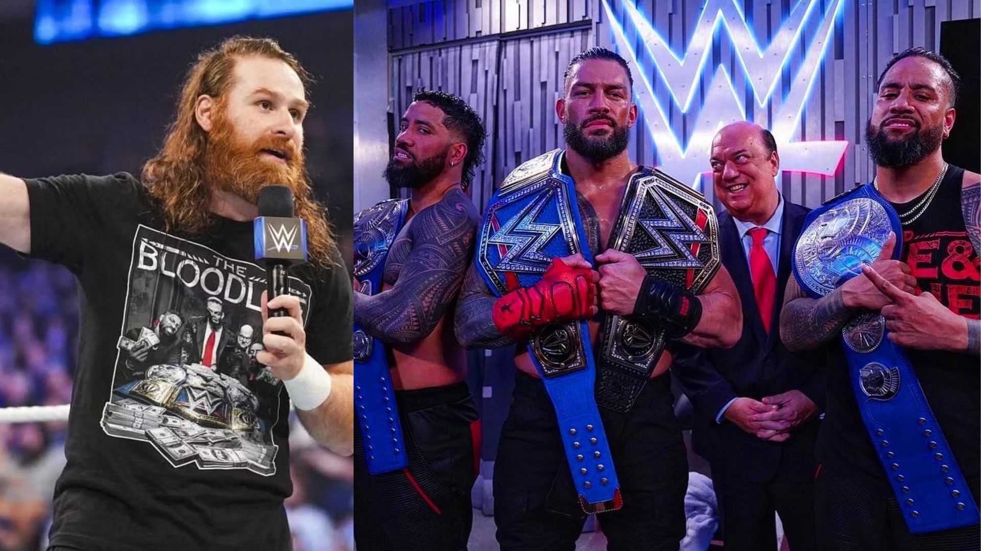 Sami Zayn; Roman Reigns, The Usos, and Paul Heyman