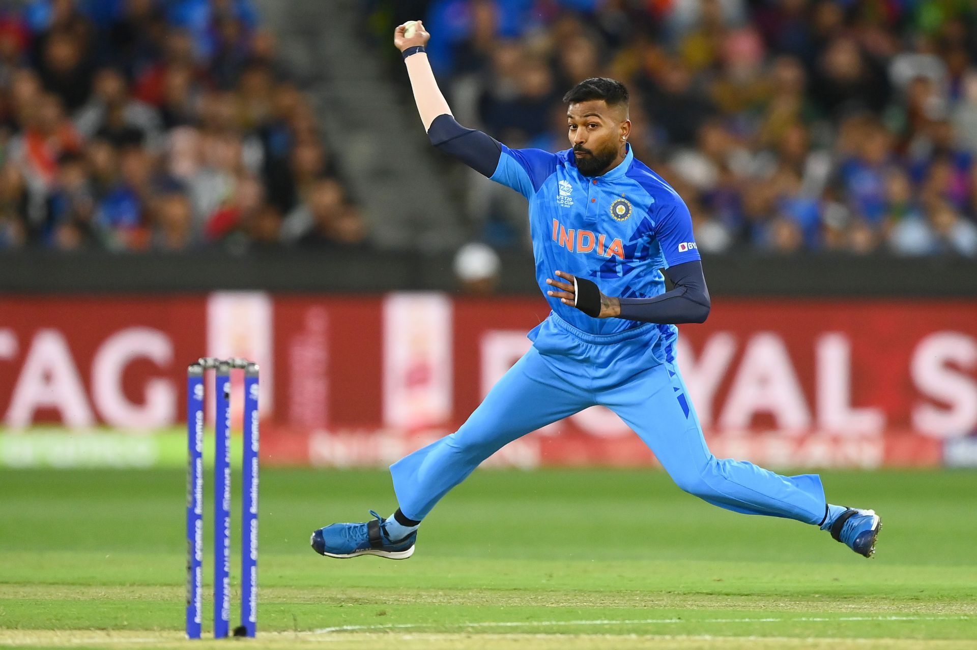 Hardik Pandya picked up three crucial wickets in the middle overs.