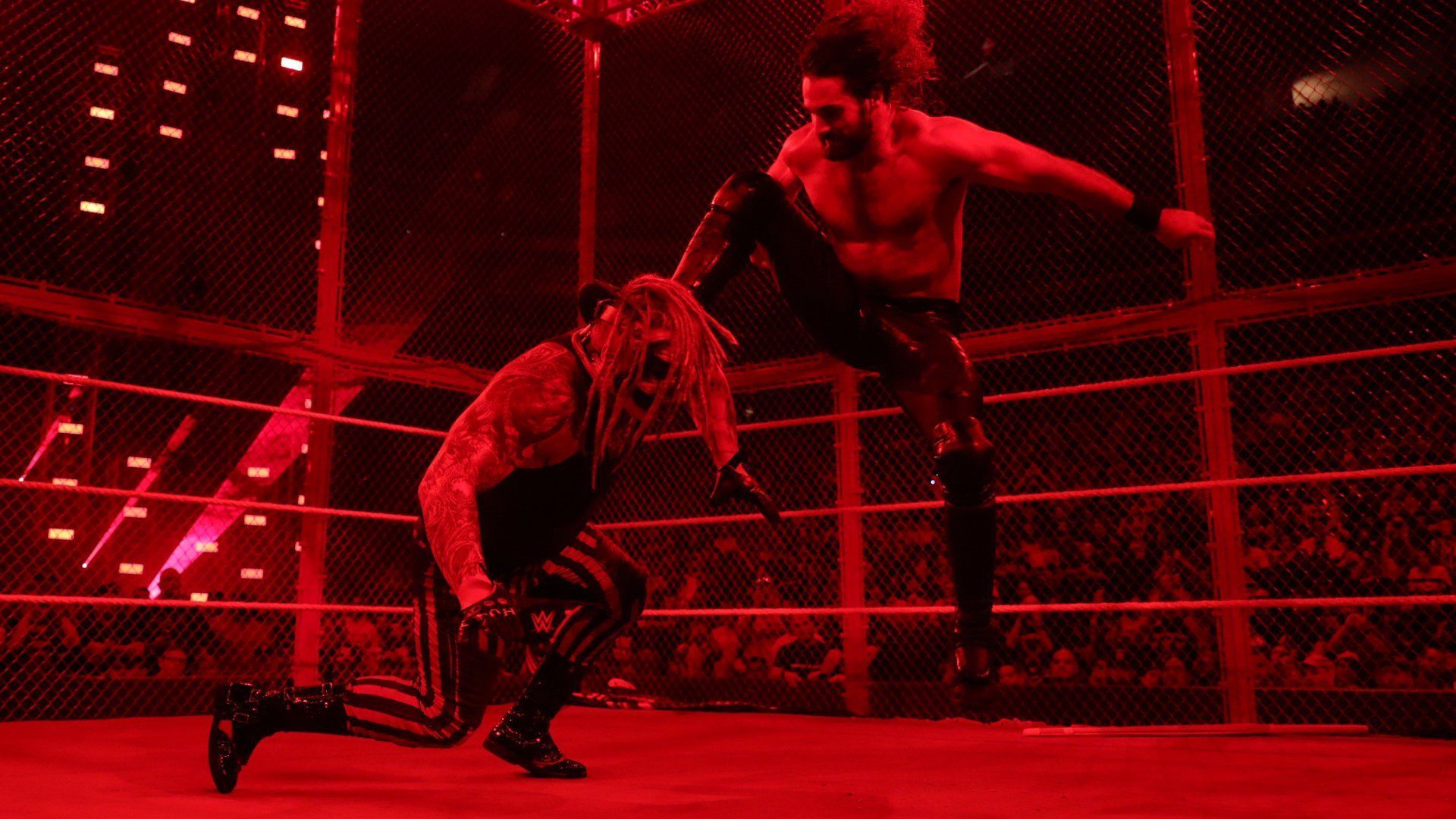 Seth Rollins stomping The Fiend