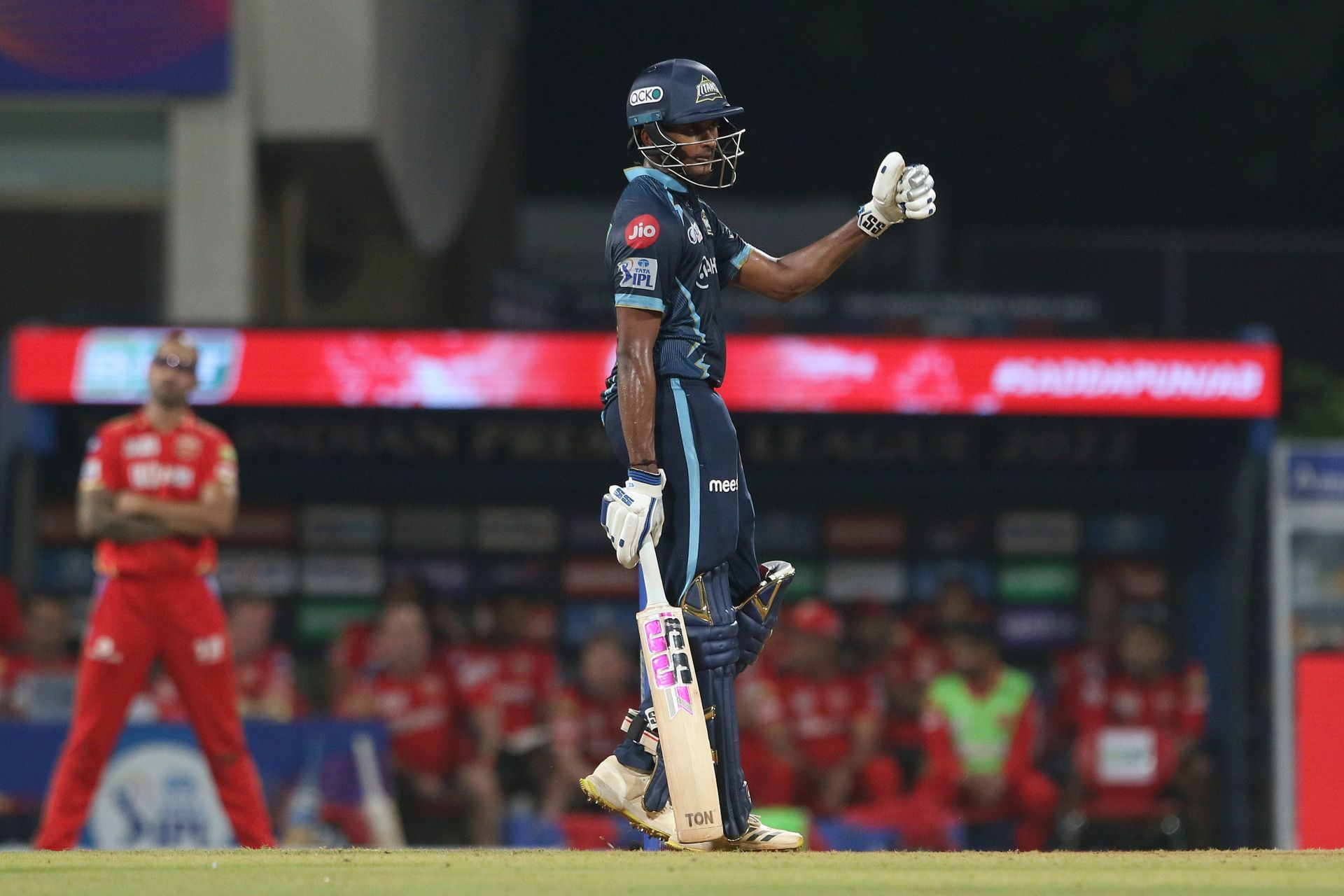 Celebrations were muted as Sai Sudharsan kept the Titans' innings afloat