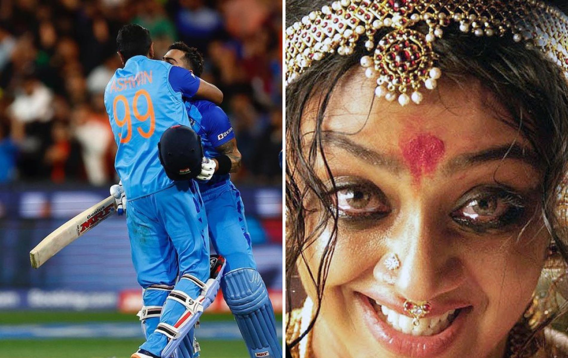 Ravichandran Ashwin and Virat Kohli (L). (Pics: Twitter)