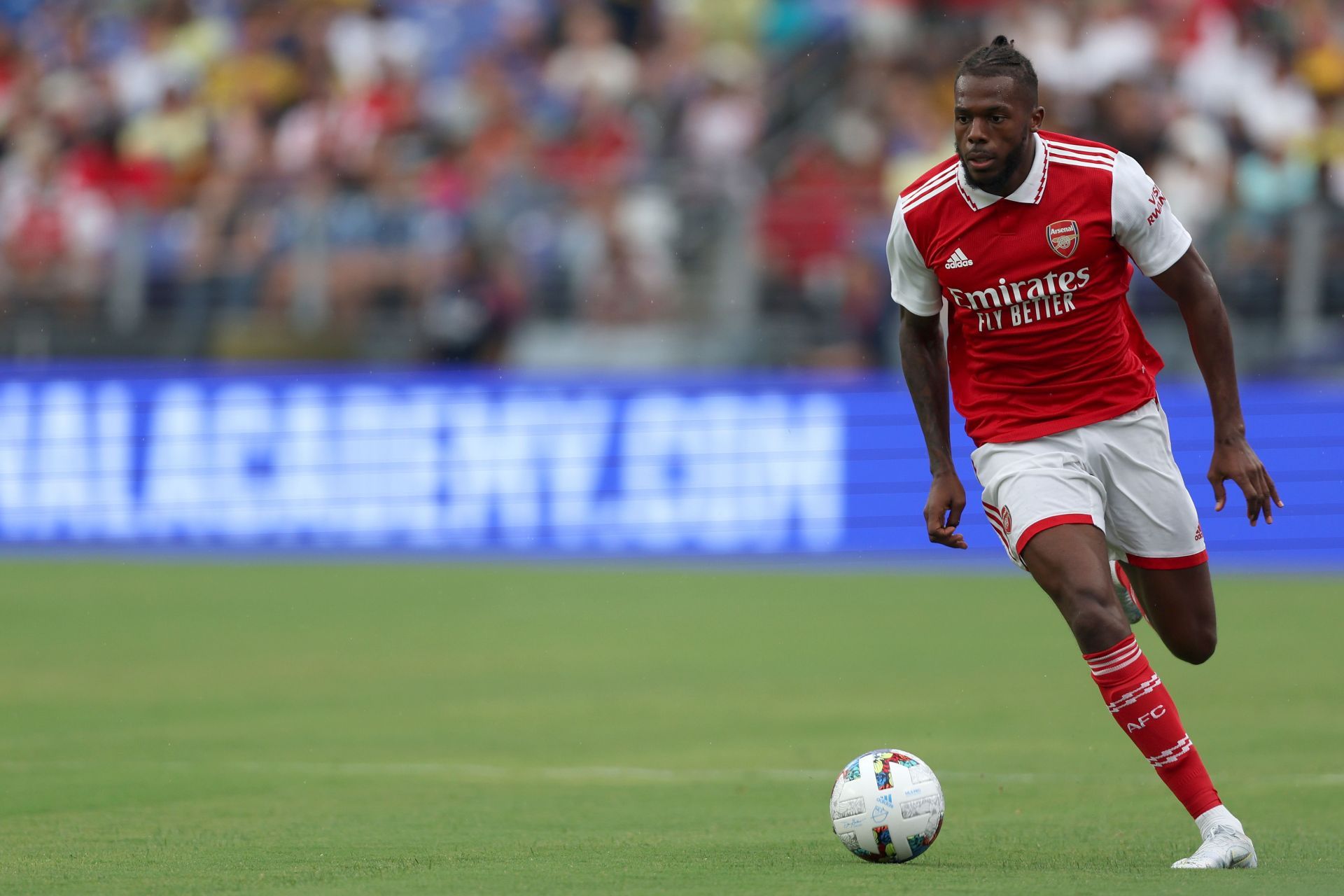 Nuno Tavares in action for Arsenal