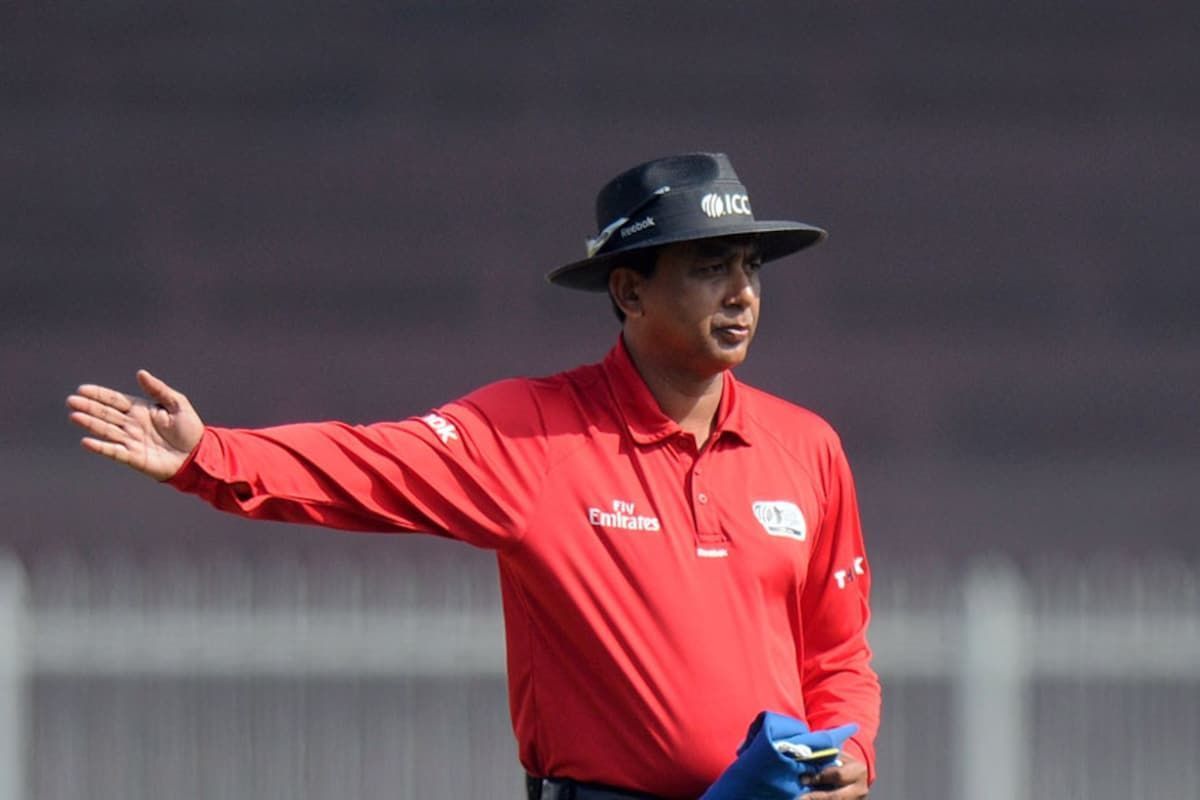 Umpire S Ravi during an ODI match.