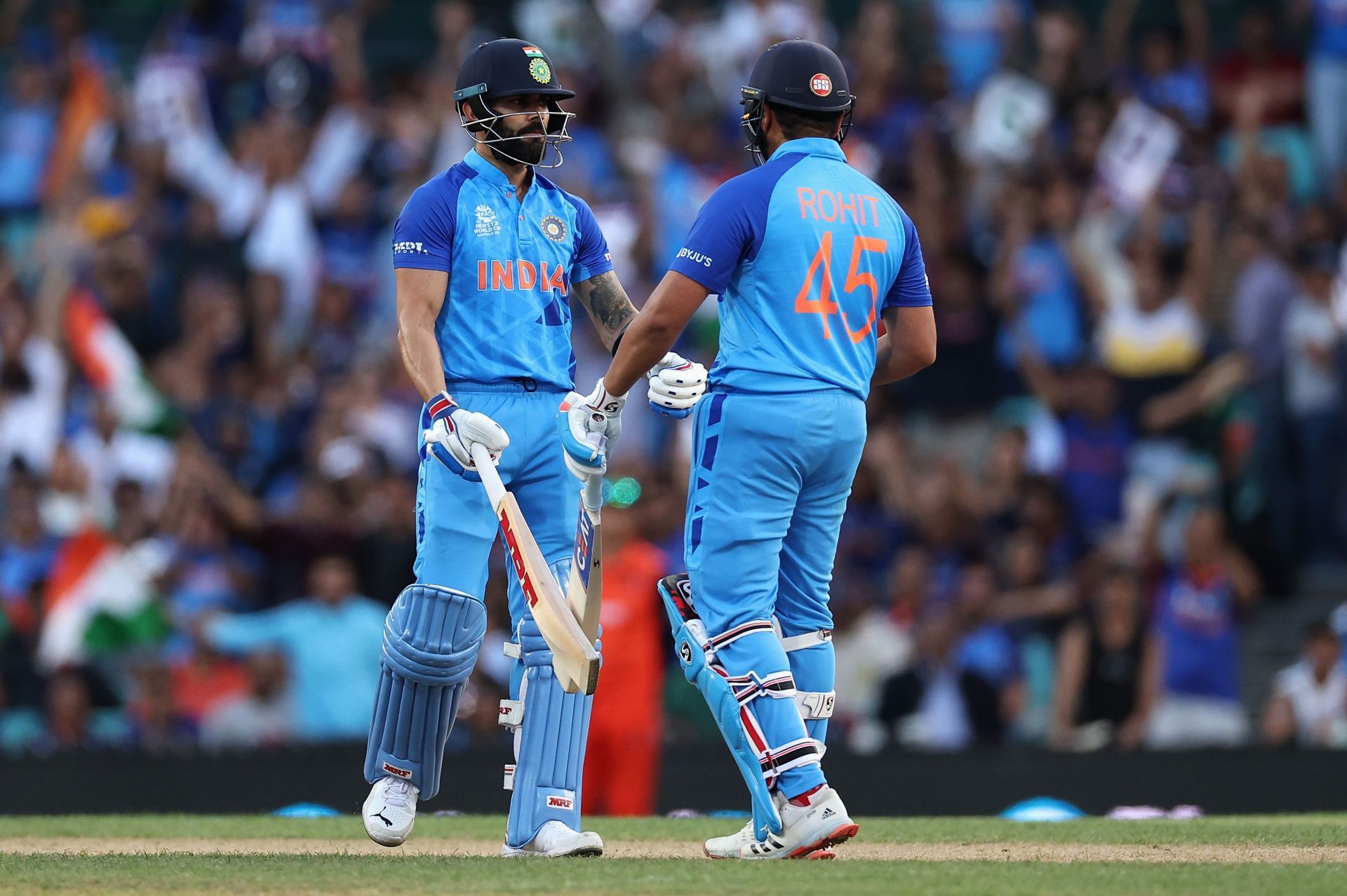 Virat Kohli and Rohit Sharma strung together a 73-run partnership for the second wicket.