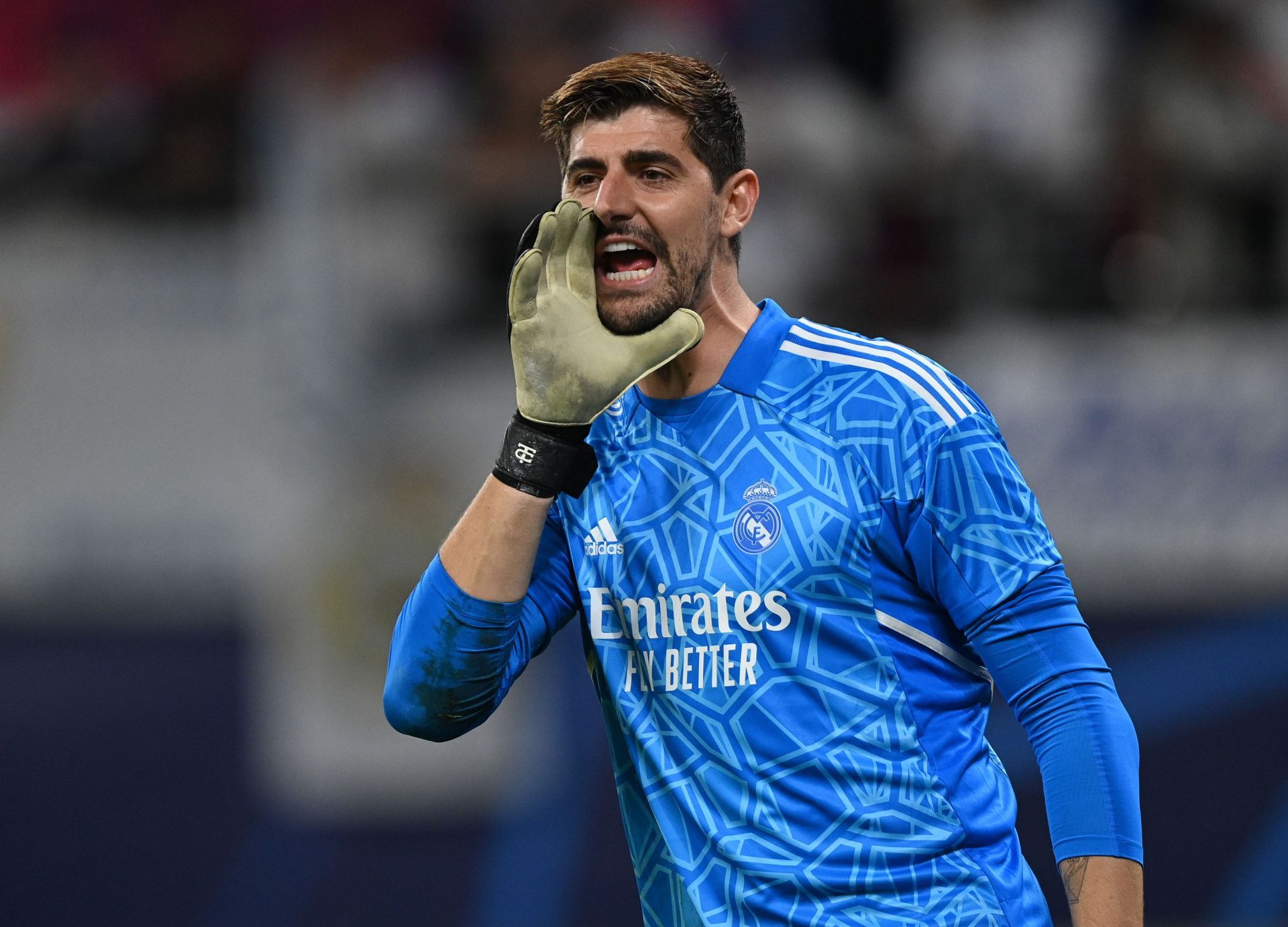 Thibaut Courtois is frustrated after Tuesday's defeat.