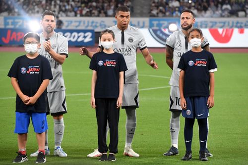 PSG's attacking trio of Lionel Messi, Neymaar, and Mbappe