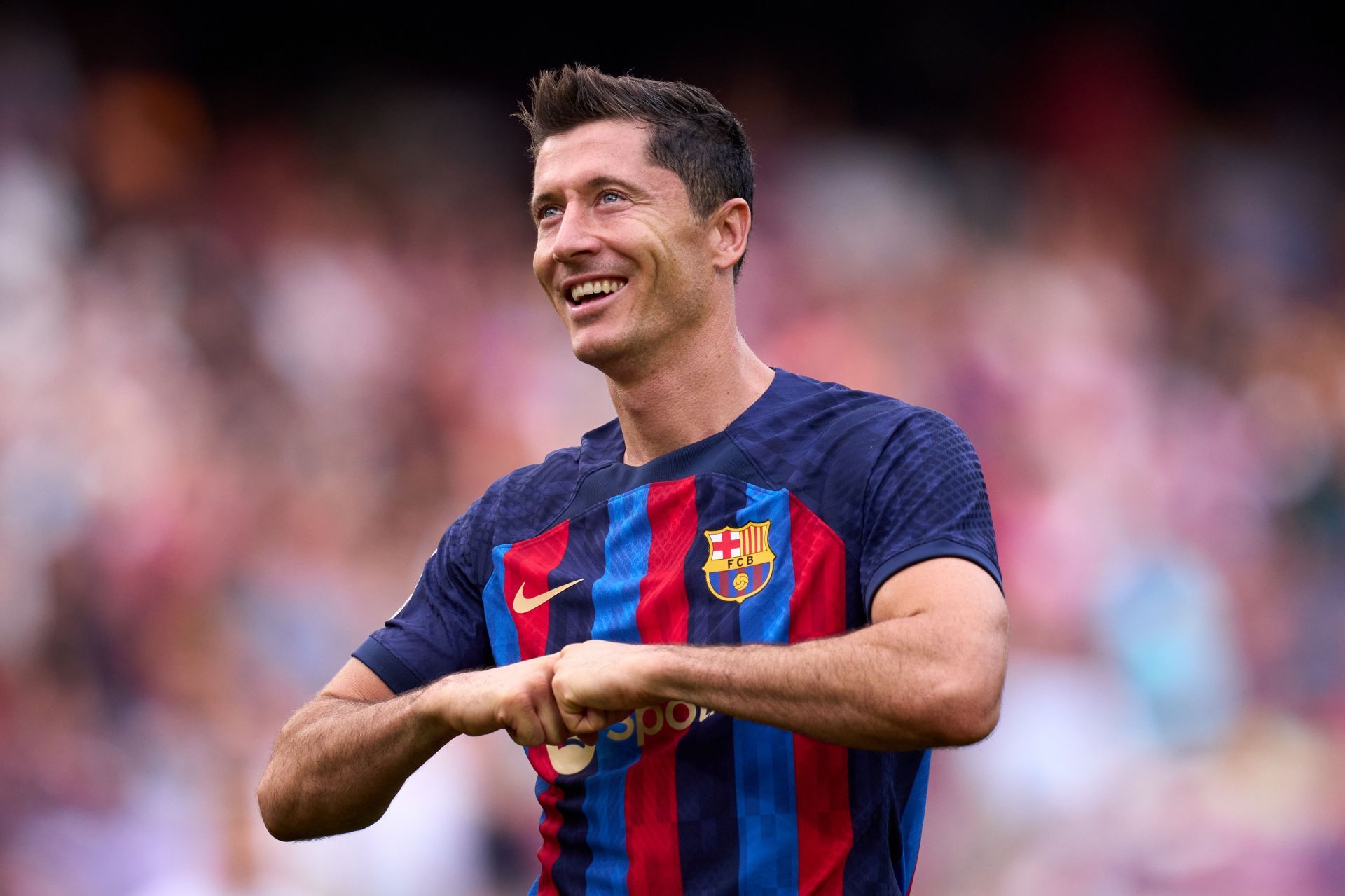 Robert Lewandowski has fired the Blaugrana to the top of La Liga.