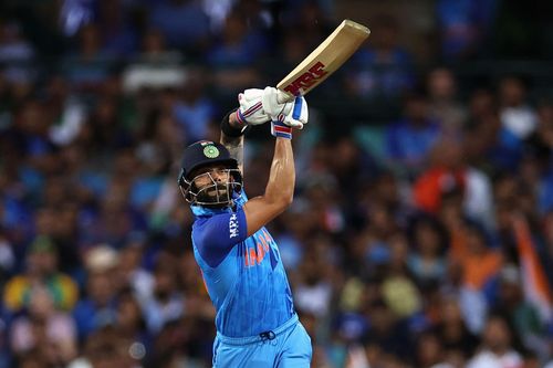 Virat Kohli in action during the India v Netherlands game at the ICC Men's T20 World Cup (Image: Getty)