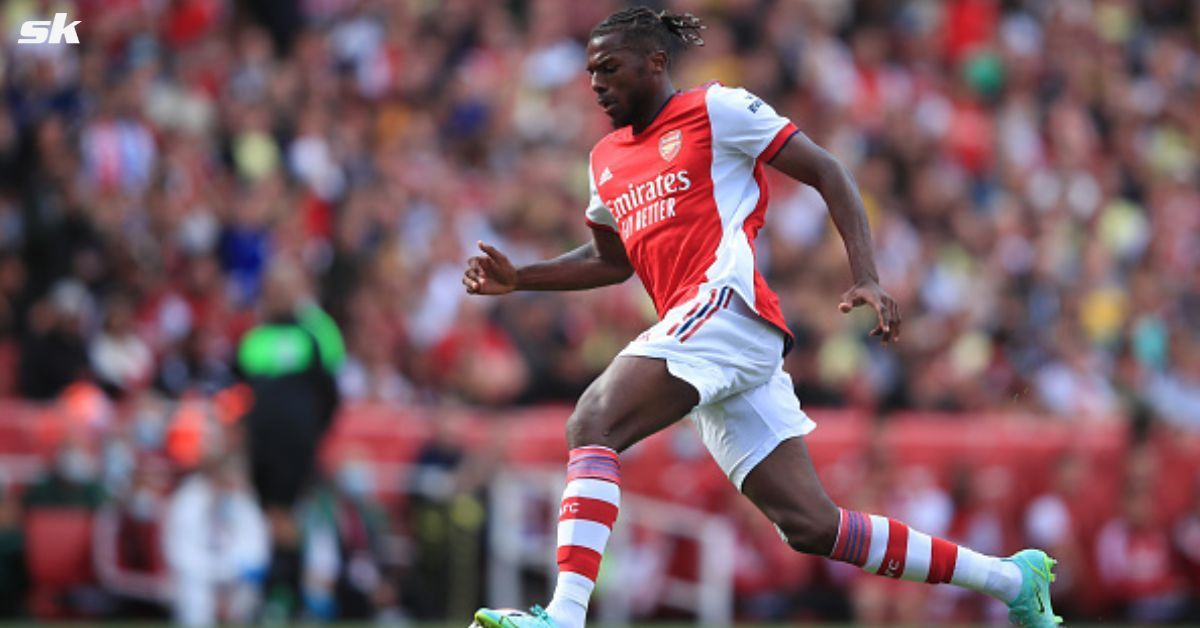 Arsenal defender Nuno Tavares in action.