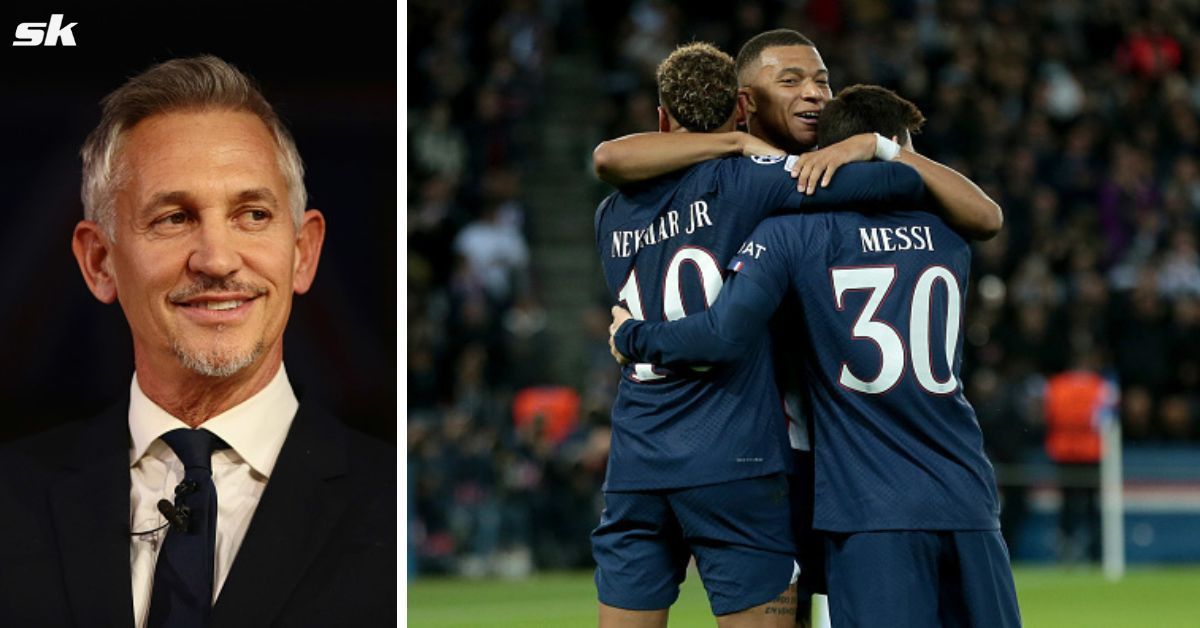 Gary Lineker wowed by PSG trio Lionel Messi, Neymar, and Kylian Mbappe