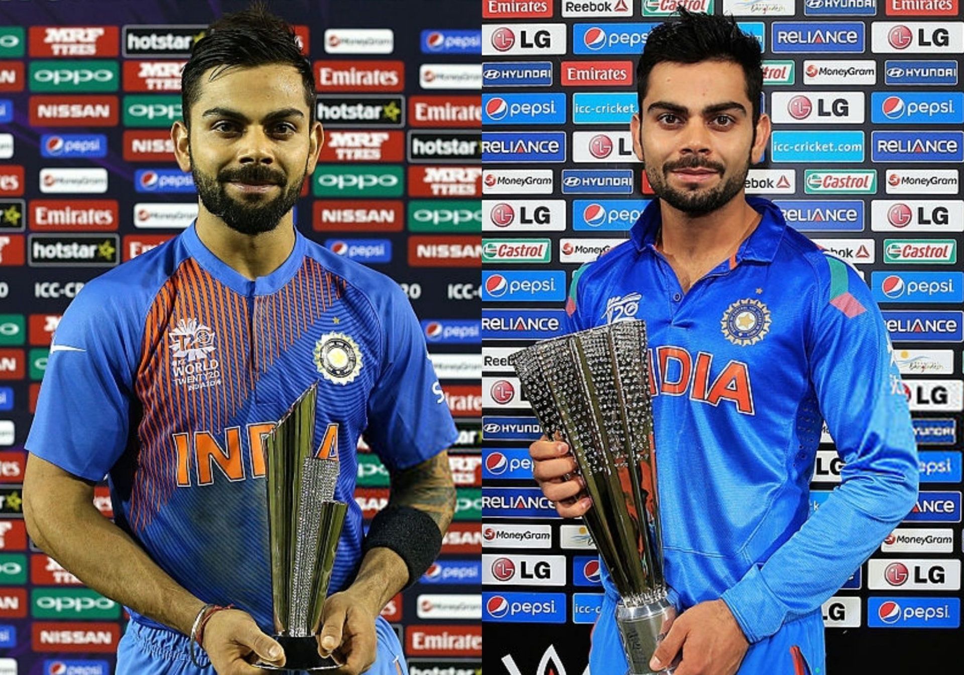 Virat Kohli won the Player of the Tournament at the T20 World Cup twice in his career