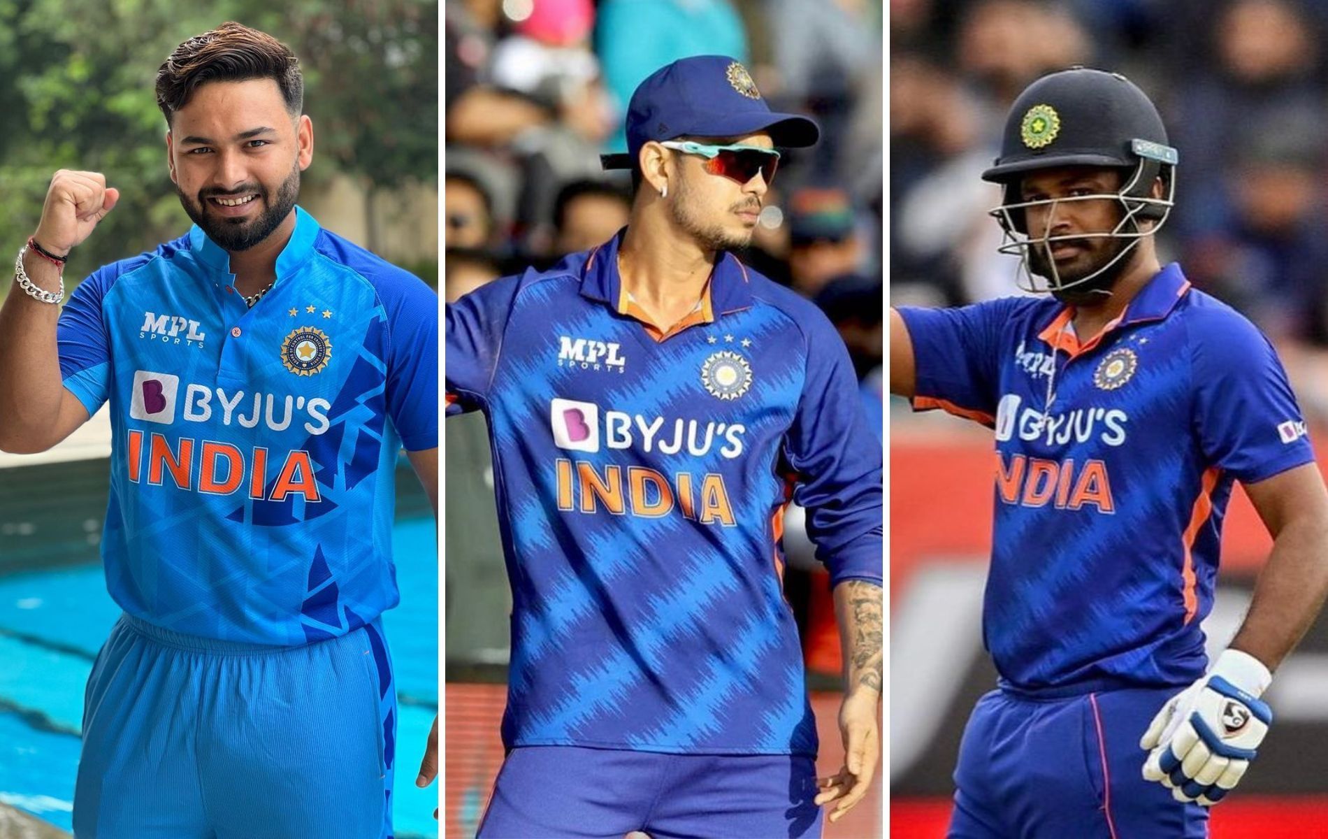 (L to R) Rishabh Pant, Ishan Kishan and Sanju Samson. (Pics: Instagram)