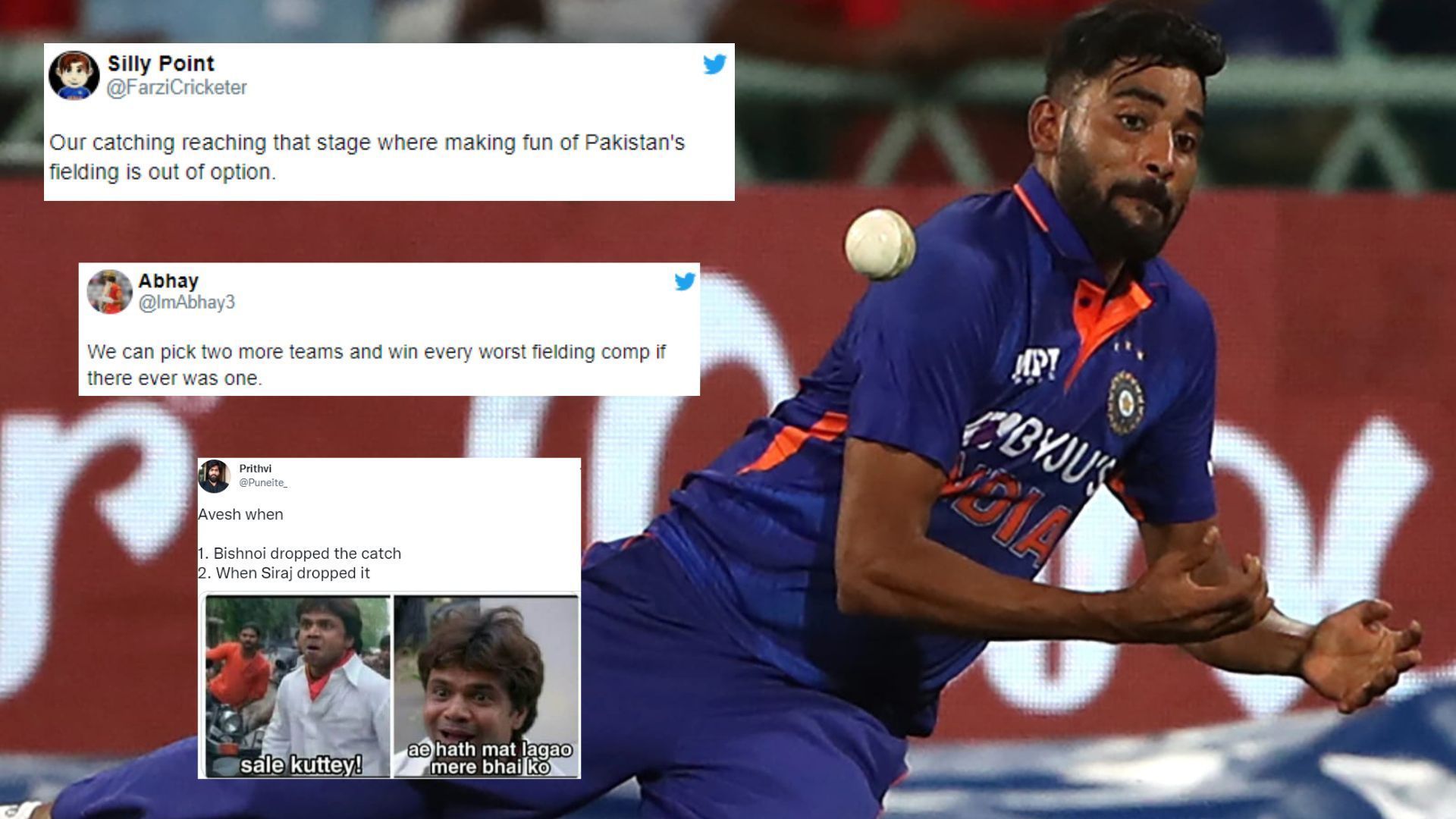 Fans were in disbelief seeing the poor standard of Indian fielding. (P.C.:Twitter)
