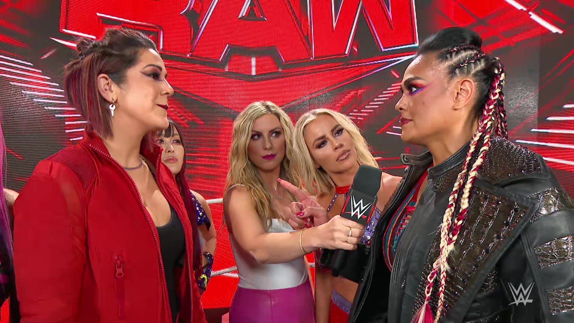 Tamina with other stars on WWE RAW