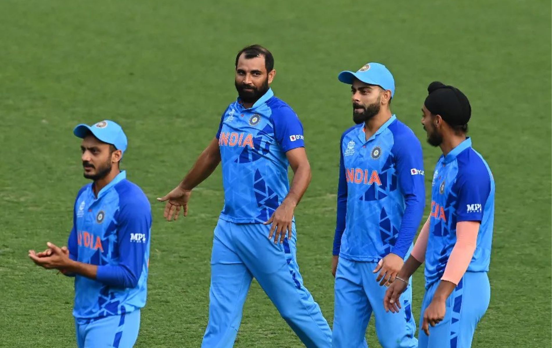 (L to R) Axar Patel, Mohammed Shami, Virat Kohli and Arshdeep Singh. (Pic: Instagram)