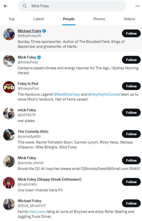 Search results for Mick Foley on Twitter