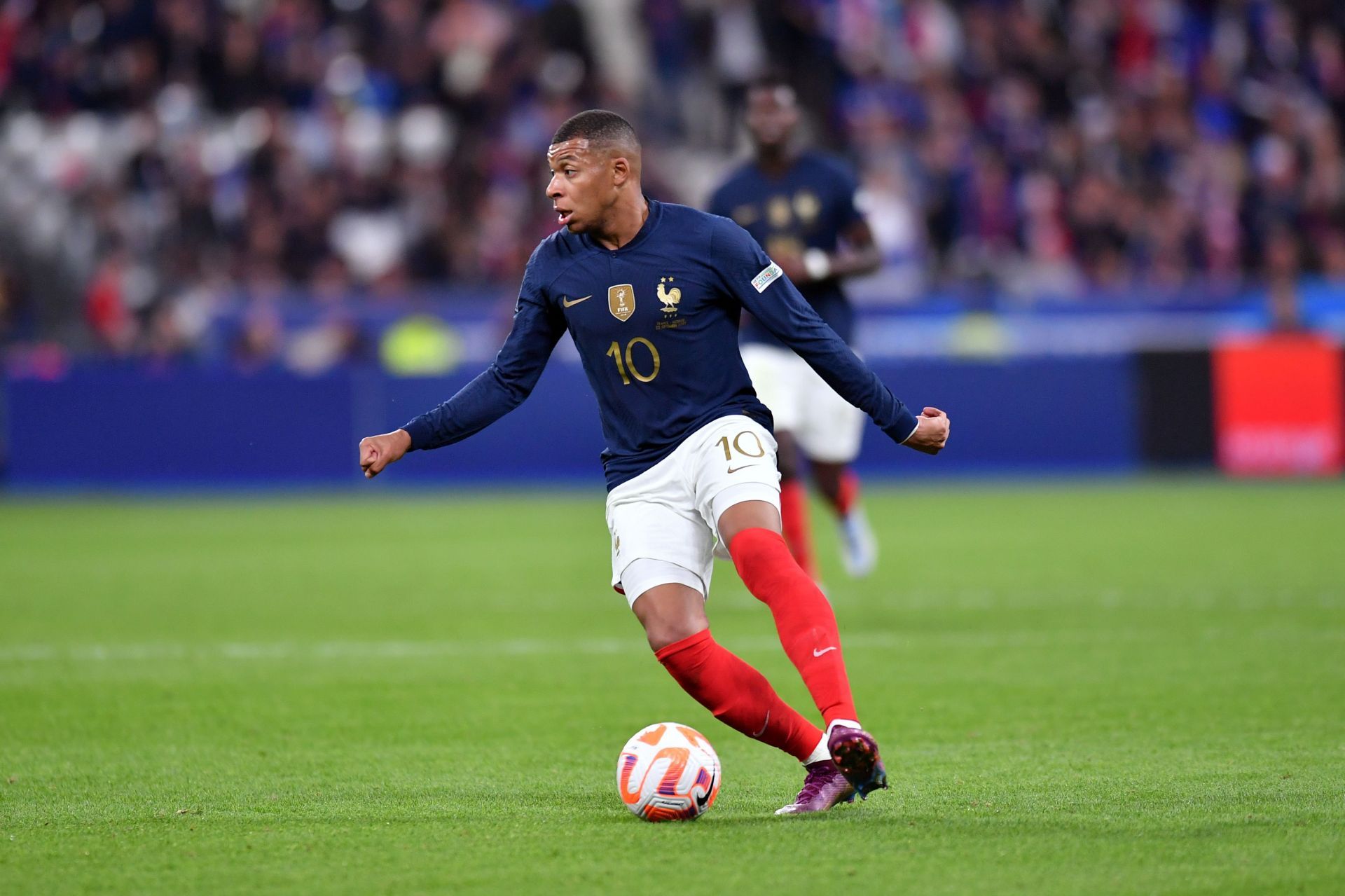 Mbappe in action for France.