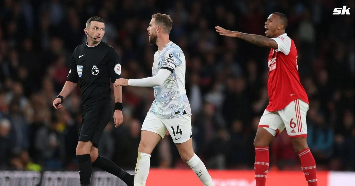 Jordan Henderson and Gabriel Magalhaes had a spat during Arsenal vs. Liverpool