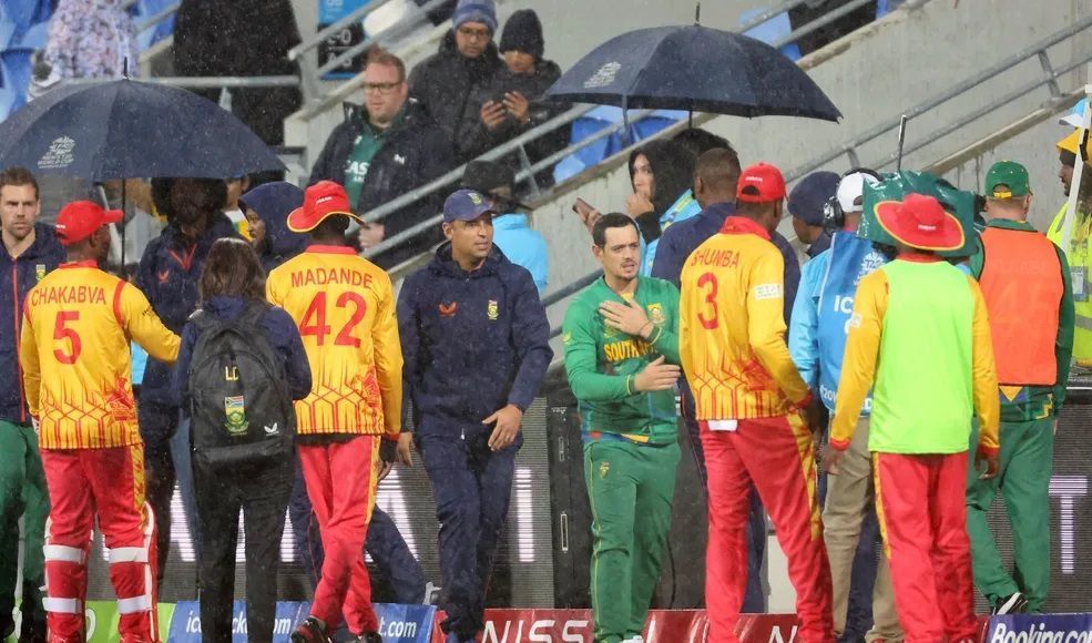 South Africa were denied a certain win because of rain. [P/C: T20 World Cup]