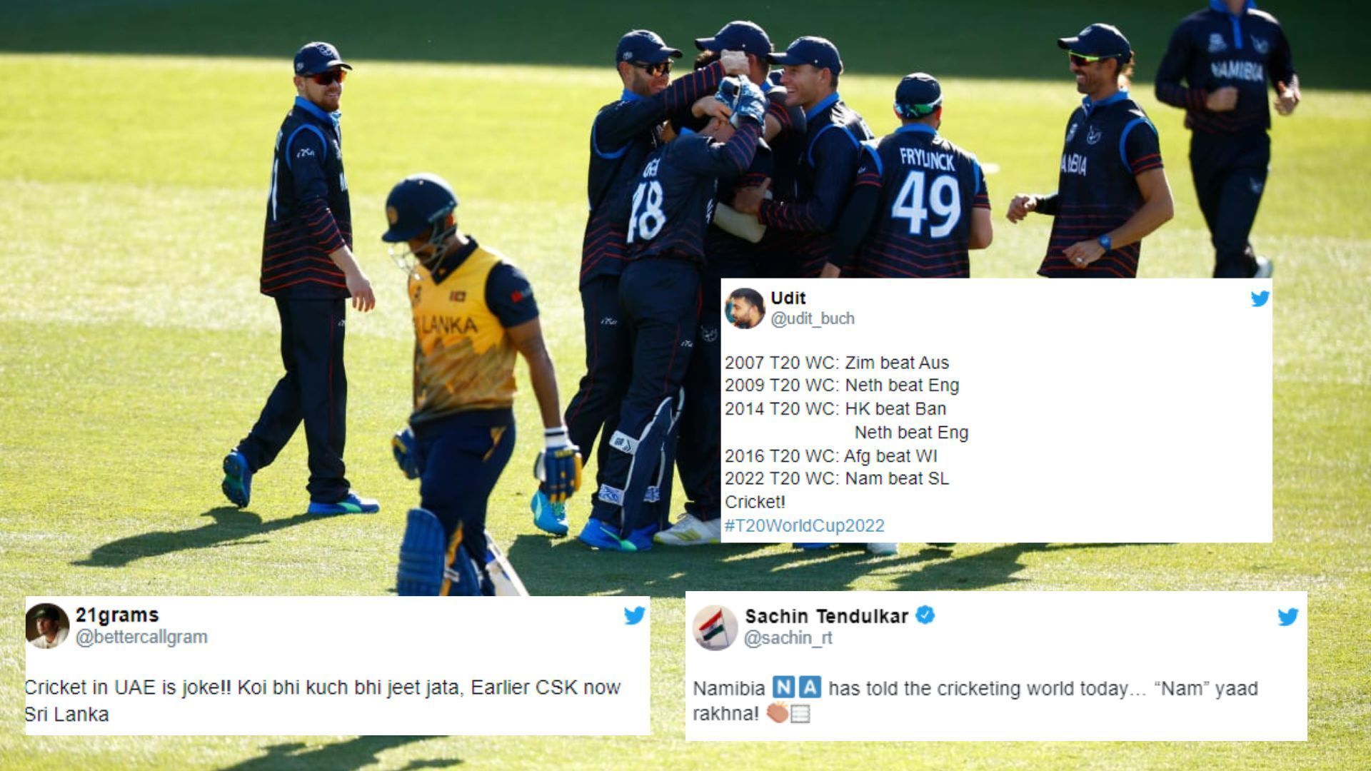 Sri Lankan batting failed altogether against an inspired Namibian side. (P.C.:Twitter)