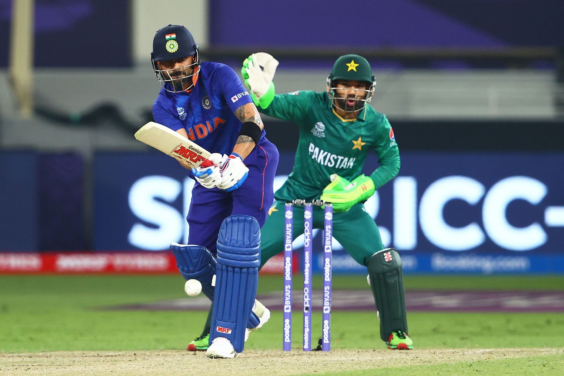 Virat Kohli during the T20 World Cup against Pakistan last year. Pic: Getty Images