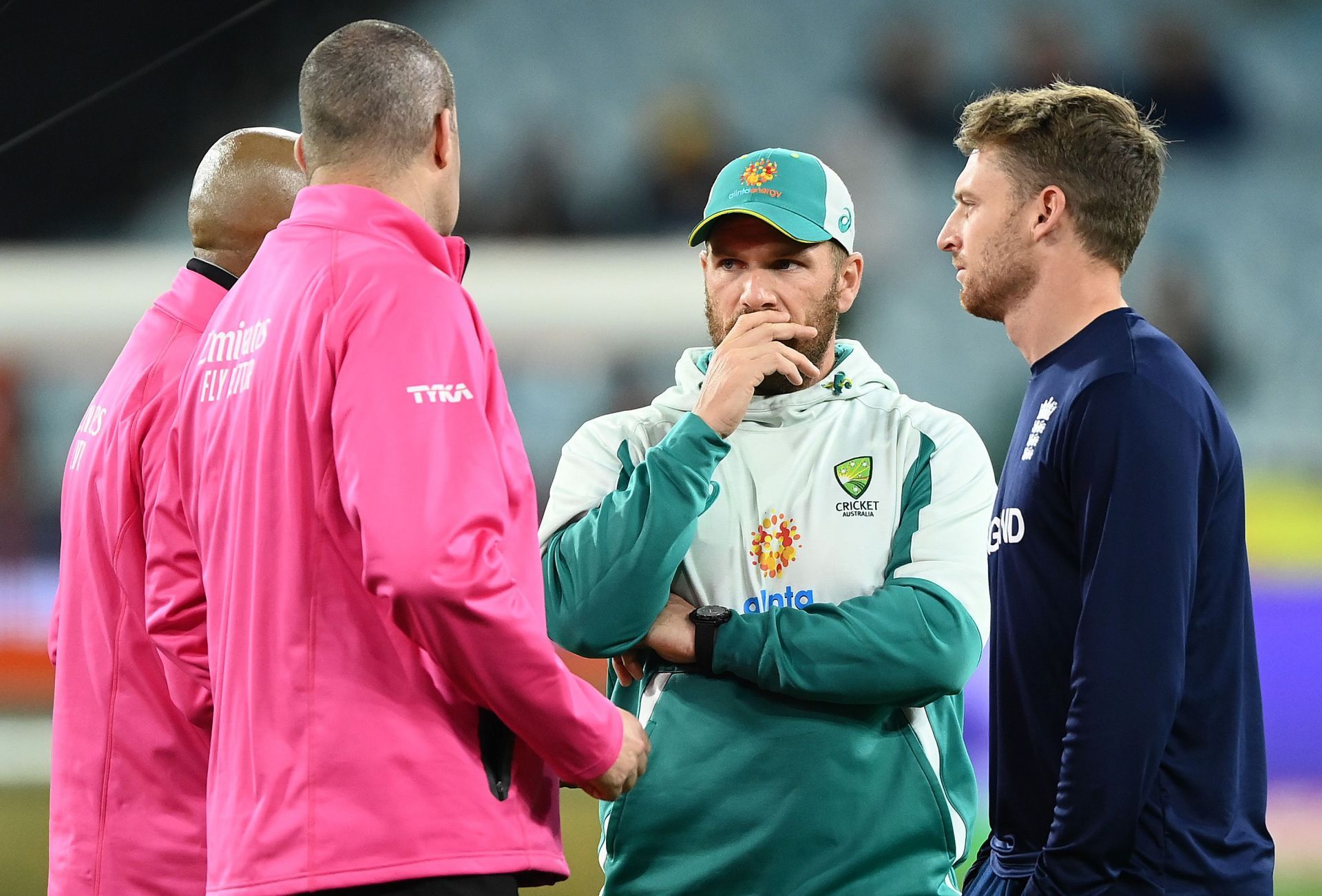 The Australia-England game was washed out without a ball being bowled.