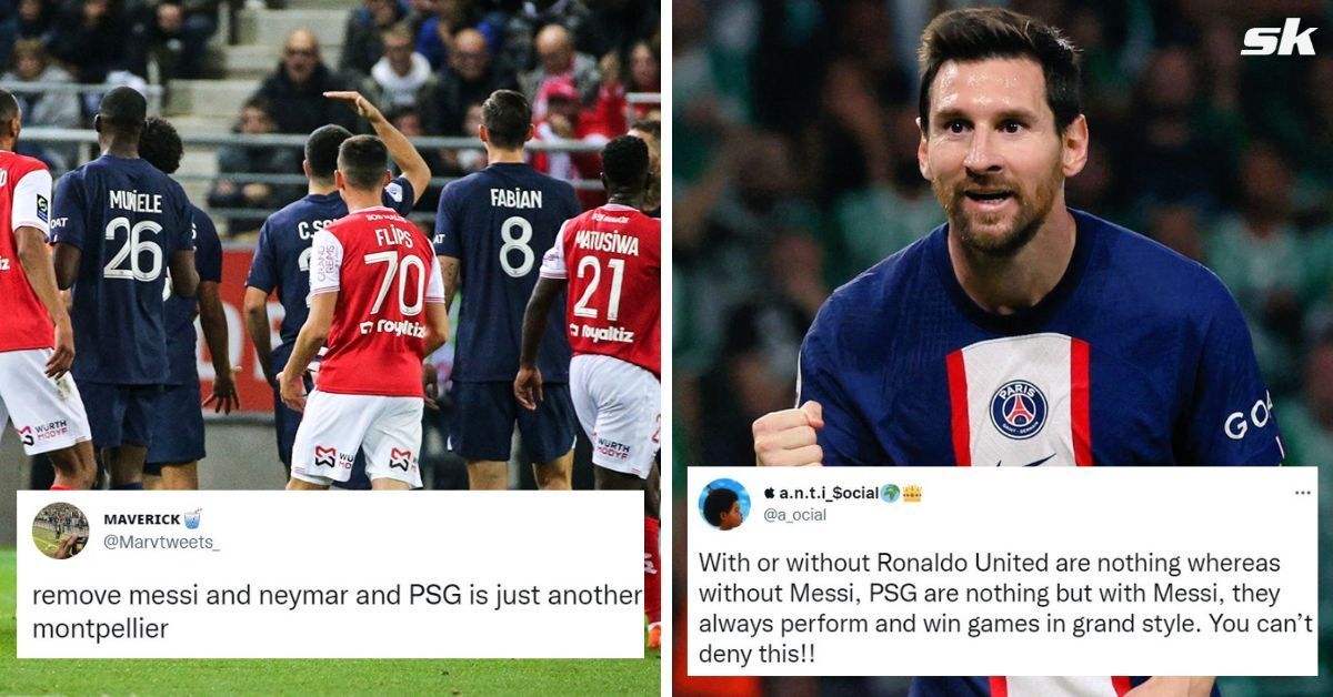 Fans react to PSG draw against Reims without Lionel Messi.