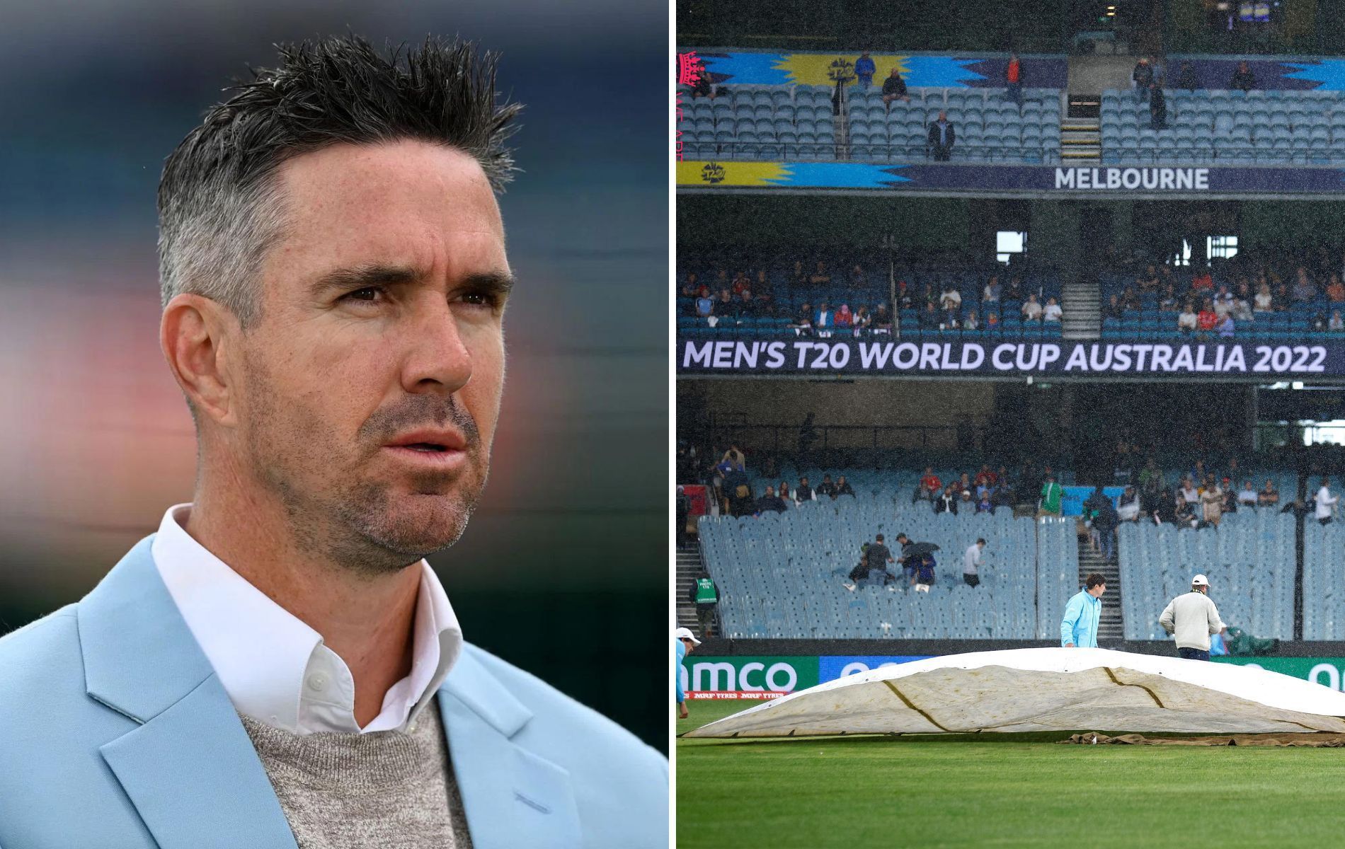 Kevin Pietersen (L). (Pics: Getty/Twitter)