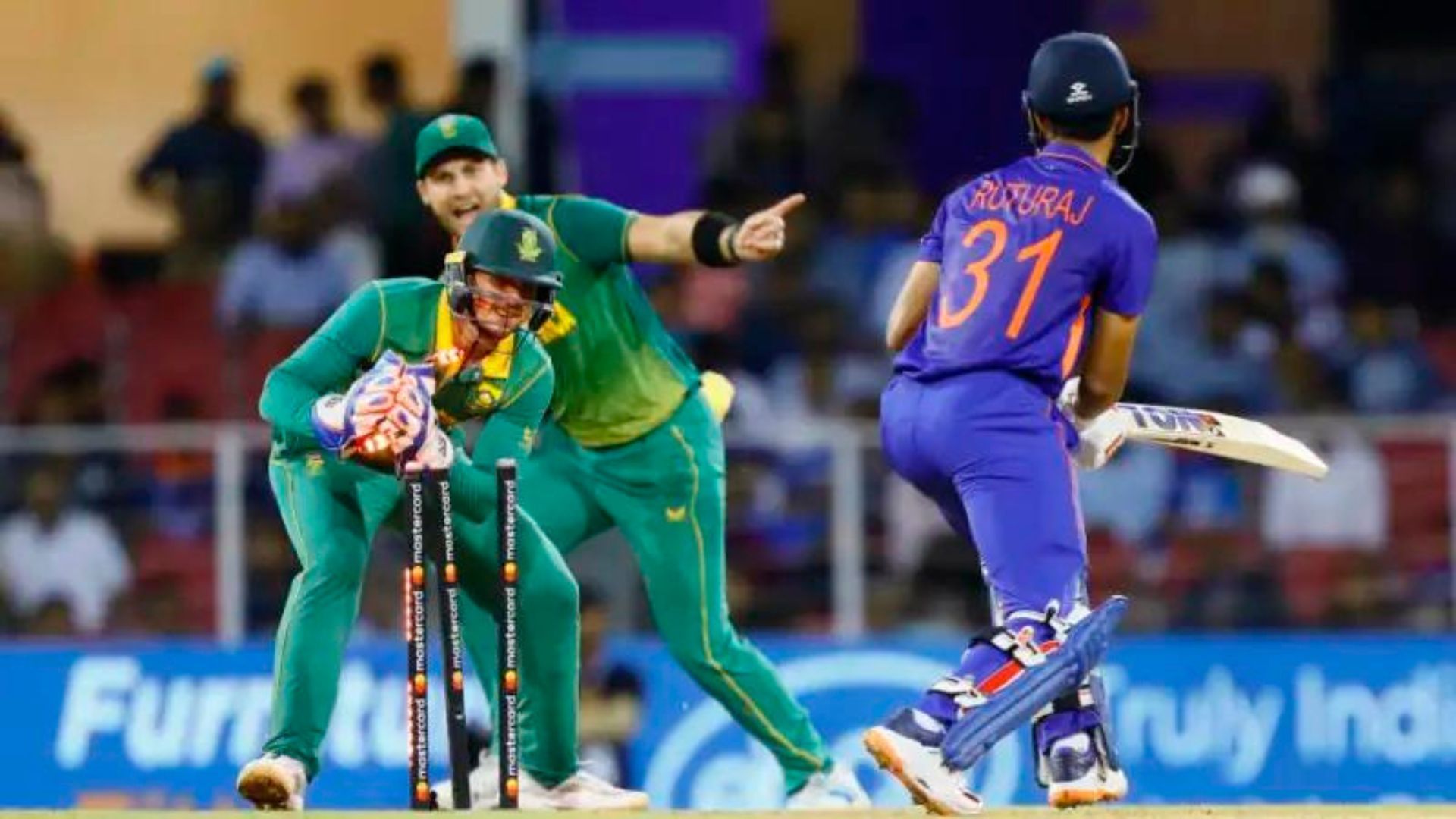 Ruturaj Gaikwad looked fidgety on his ODI debut. (P.C.:Twitter)