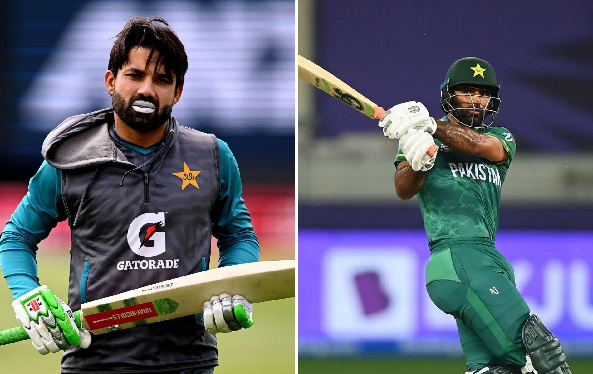 Mohammad Rizwan (L) and Fakhar Zaman (R). (Pics: Getty)