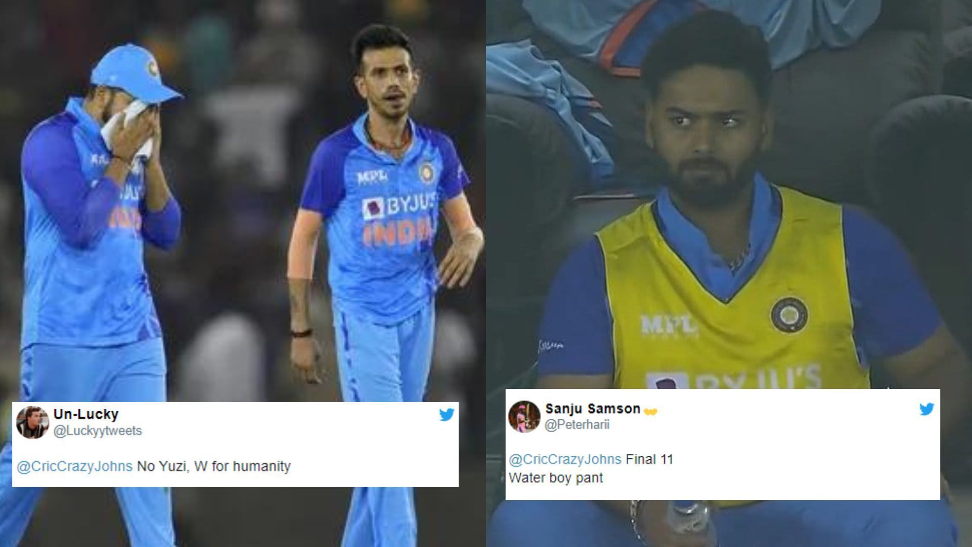 Fans had some interesting reactions to some of the names being left out of the Indian XI. (P.C.:Twitter)