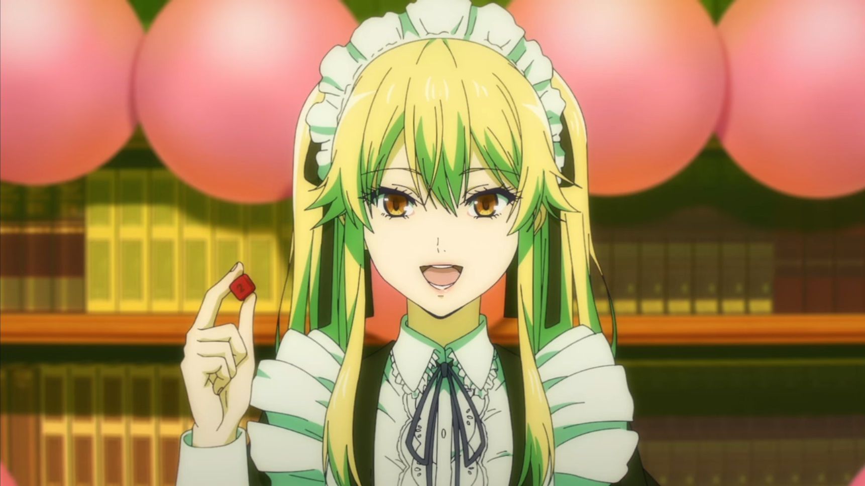 Mary&#039;s outfit in her gambling den (Image via MAPPA)