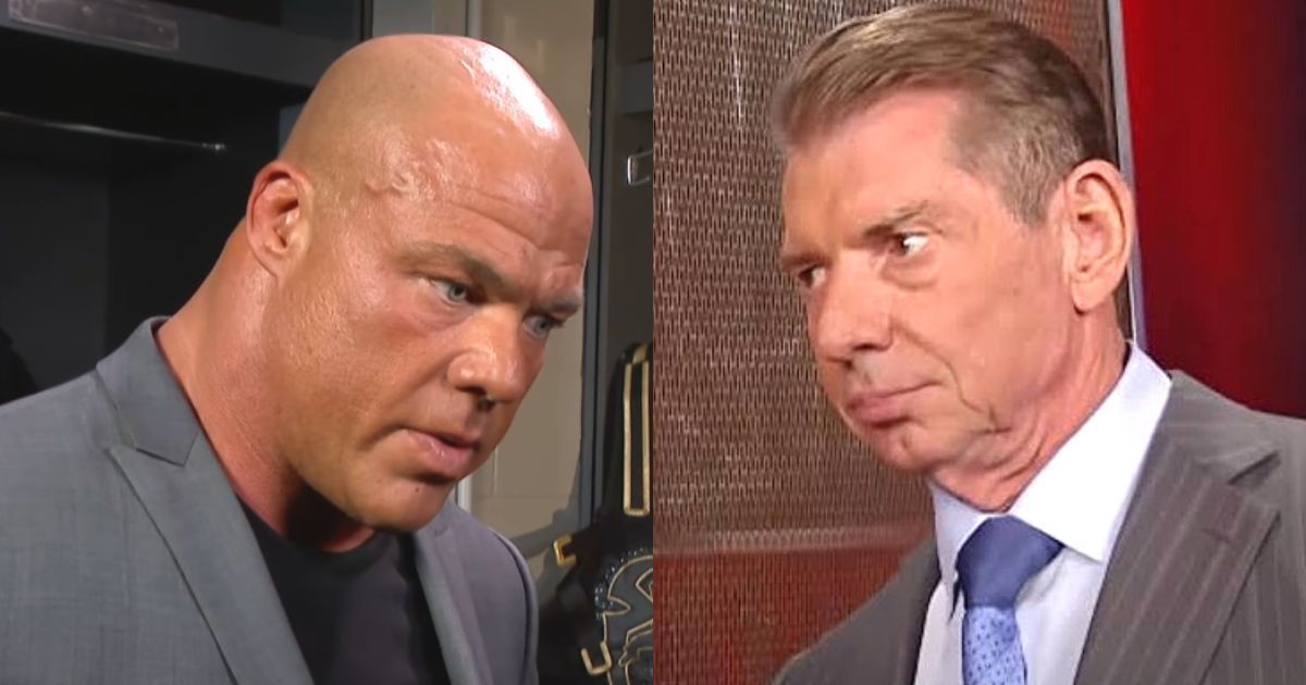 Former World Champion Kurt Angle and Vince McMahon.