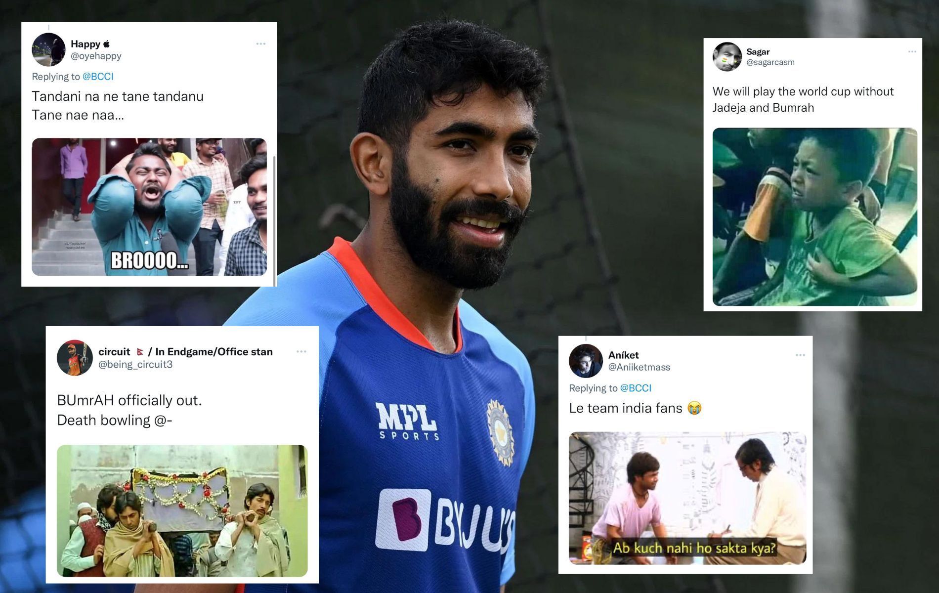 Jasprit Bumrah expected to be out for action for four to six months. (Pics: Twitter) 