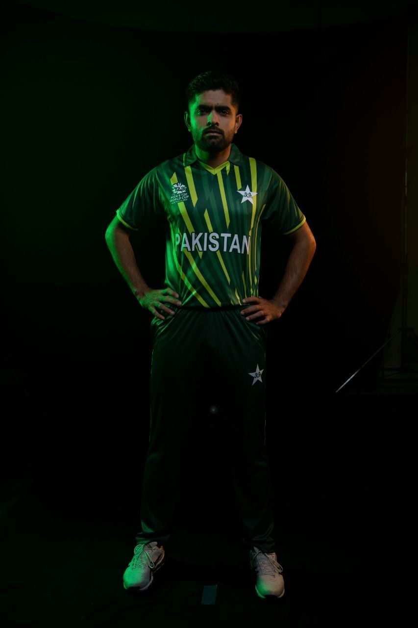 Babar Azam sporting the Pakistani jersey [Pic Credit: ICC]