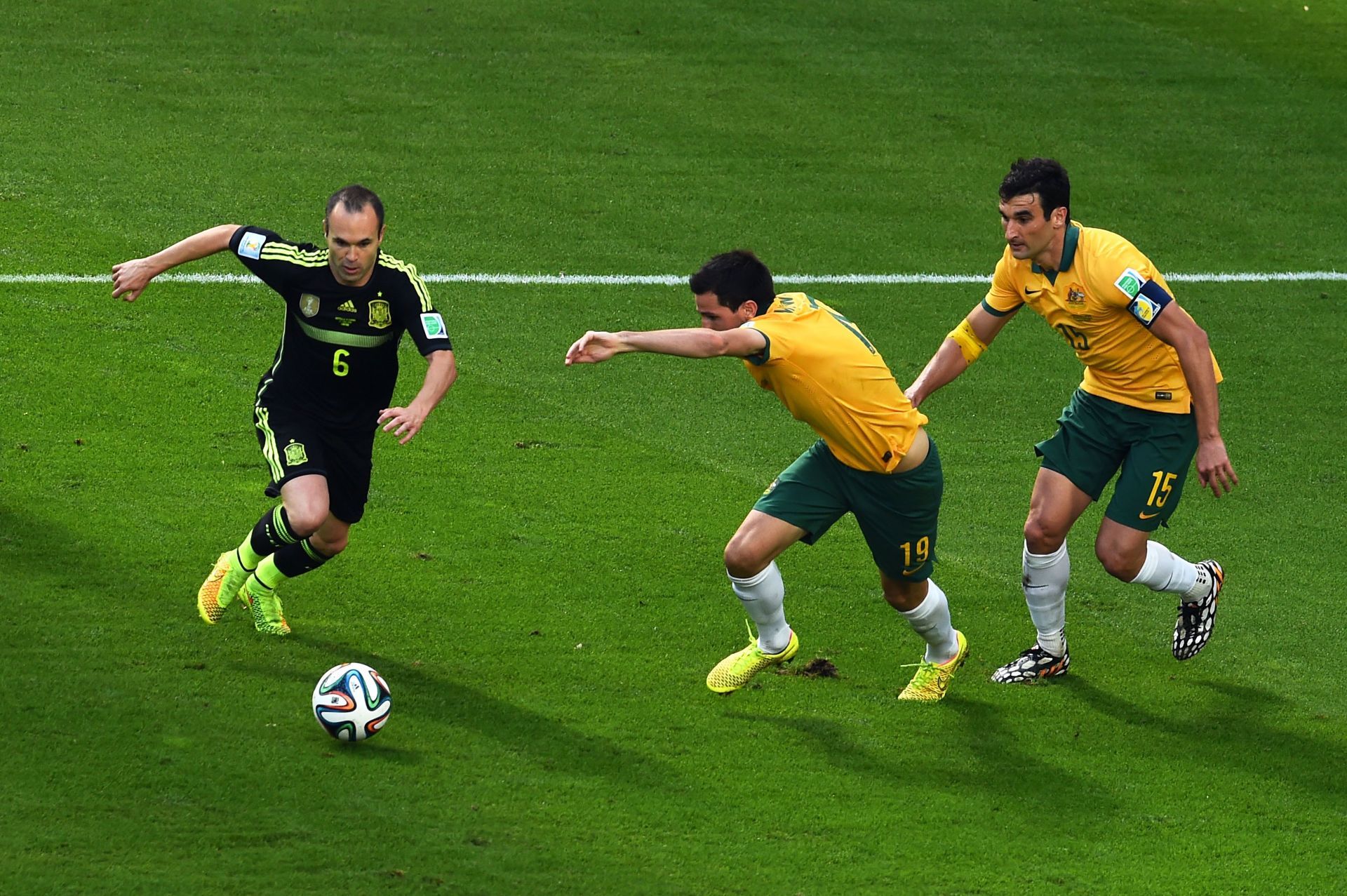 Spain were knocked out of the group stage in 2014.