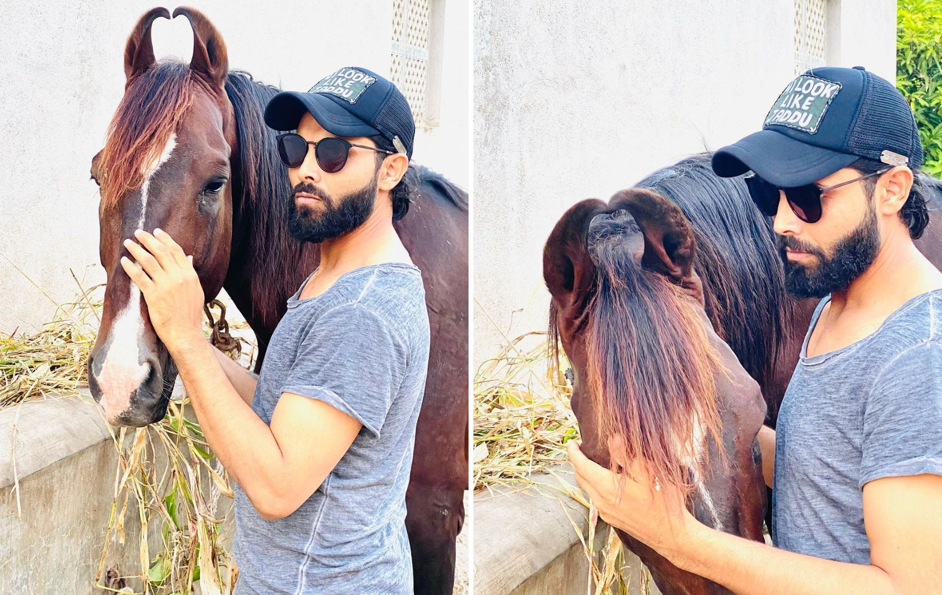 Ravindra Jadeja with his pet horse. (Pics: Instagram)