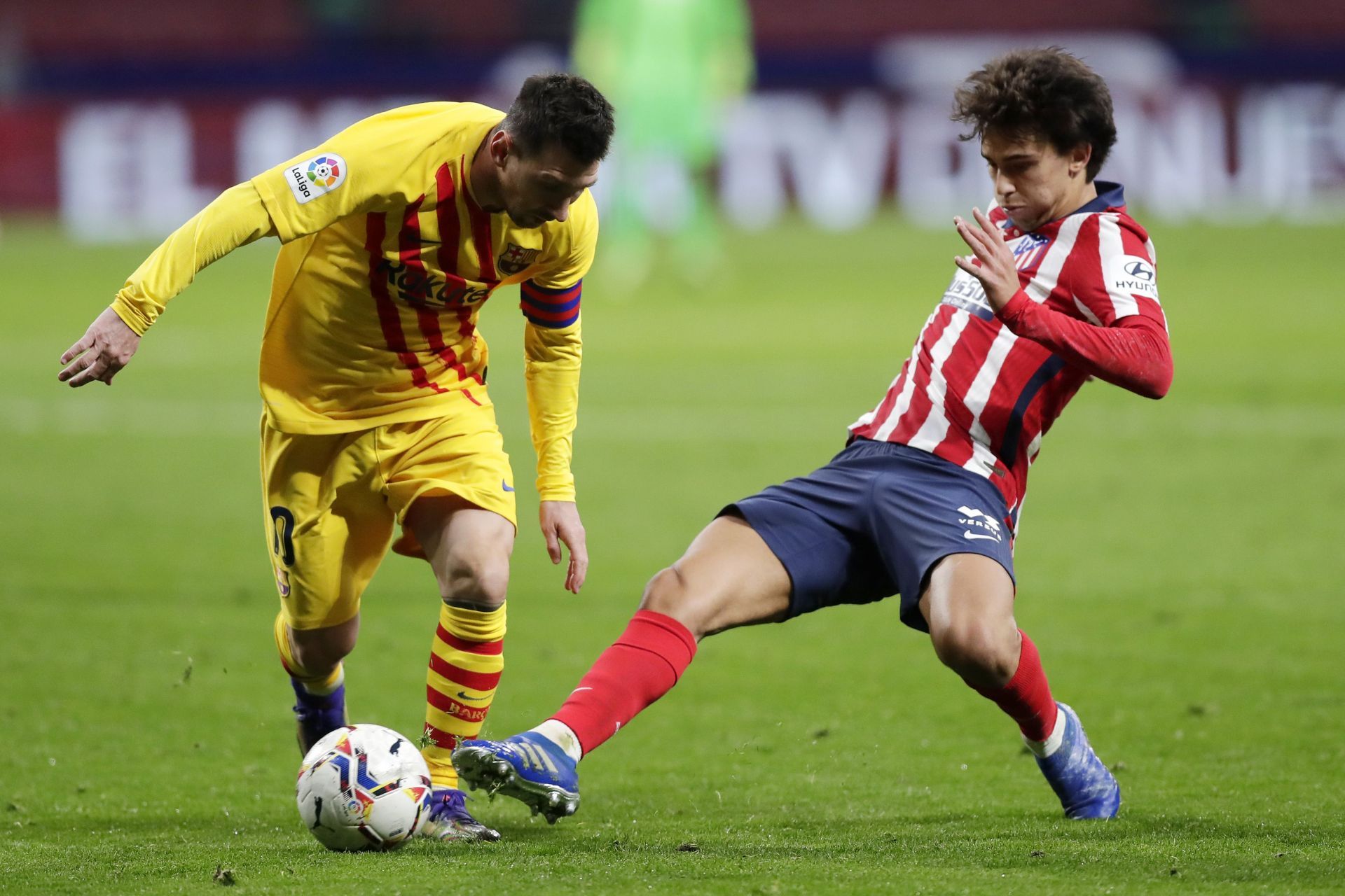 Felix in action for Atletico Madrid against Barcelona