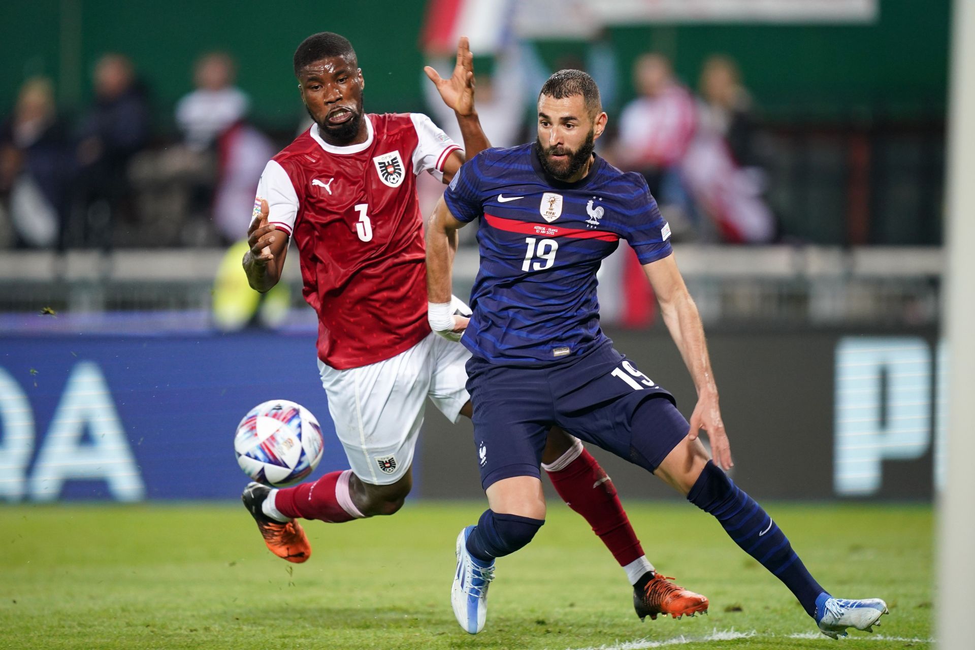 Real Madrid's Karim Benzema in action for France.