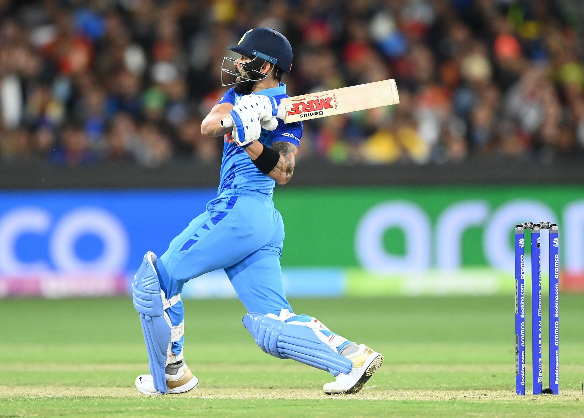 Virat Kohli clubbed sixes on the last two deliveries of the penultimate over bowled by Haris Rauf.