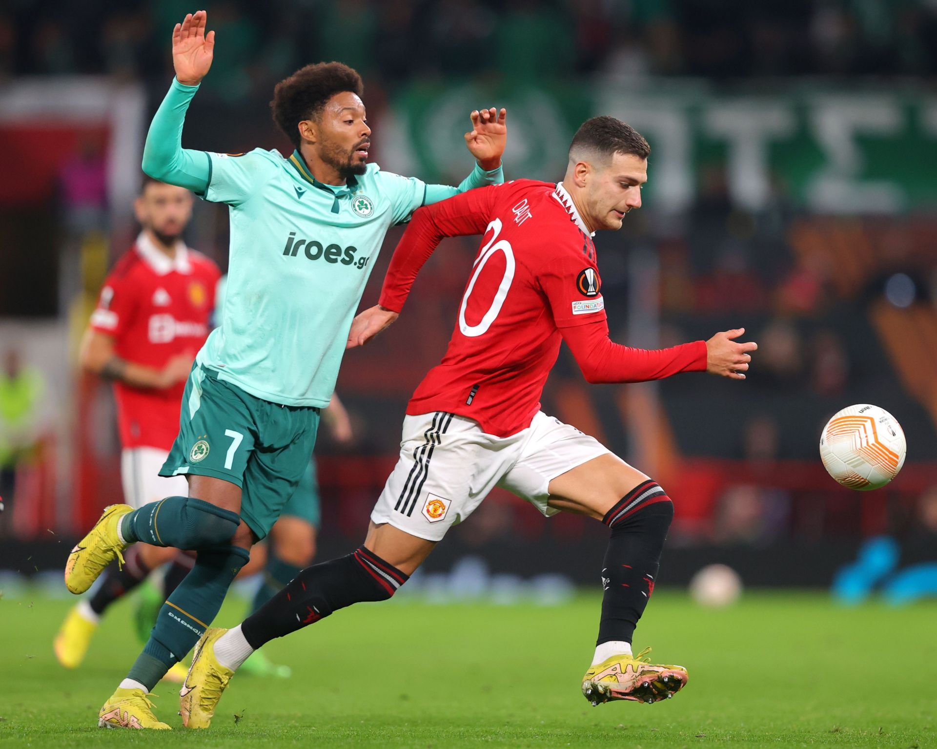 Dalot plays as a right-back for Manchester United
