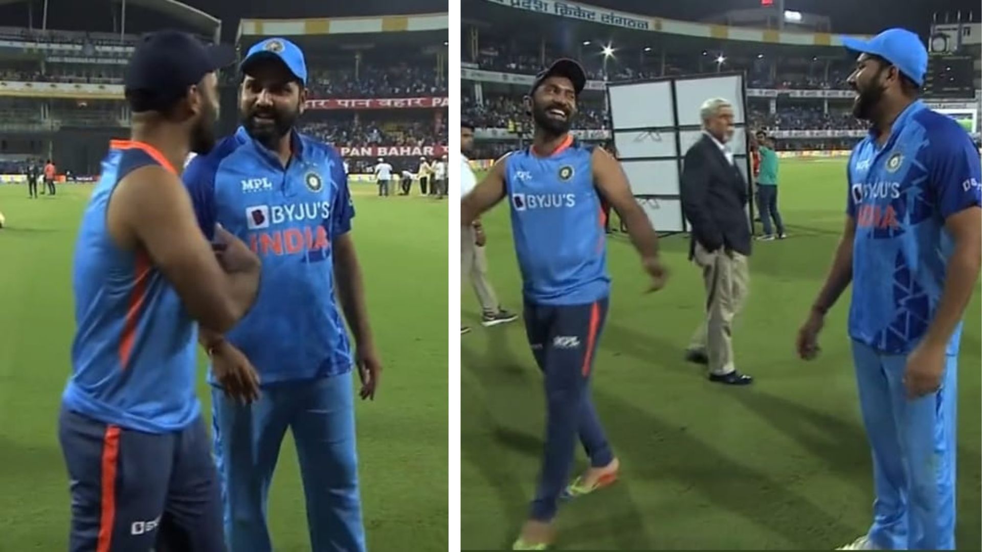 Snippets from Dinesh Karthik and Rohit Sharma