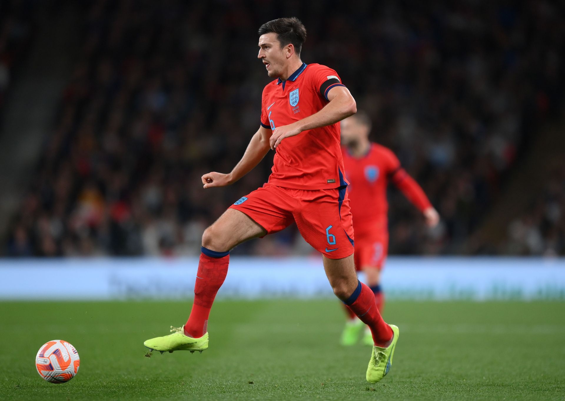 Harry Maguire playing for England