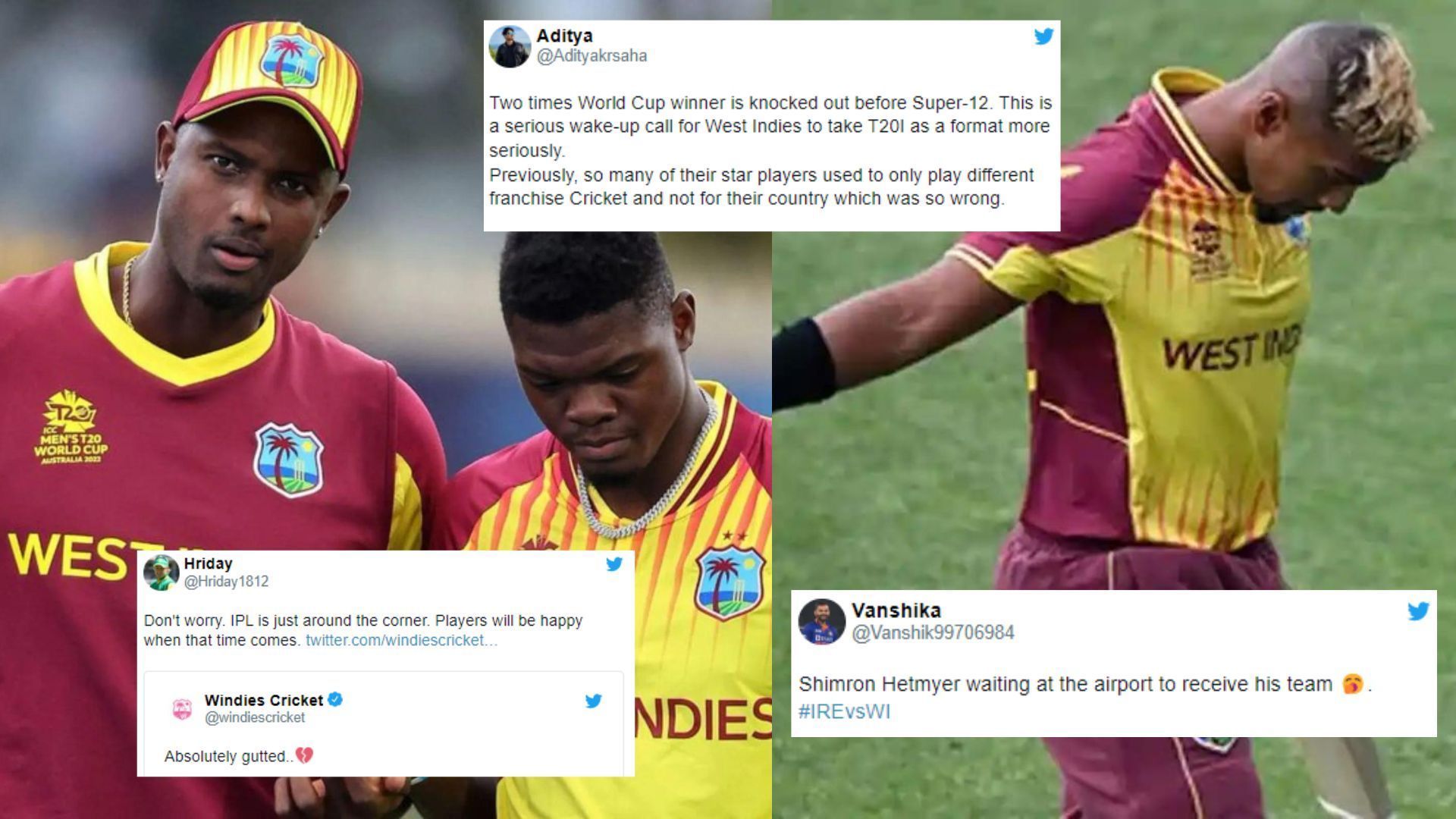 Fans slammed WI for their poor cricket across the group phase. (P.C.:Twitter)