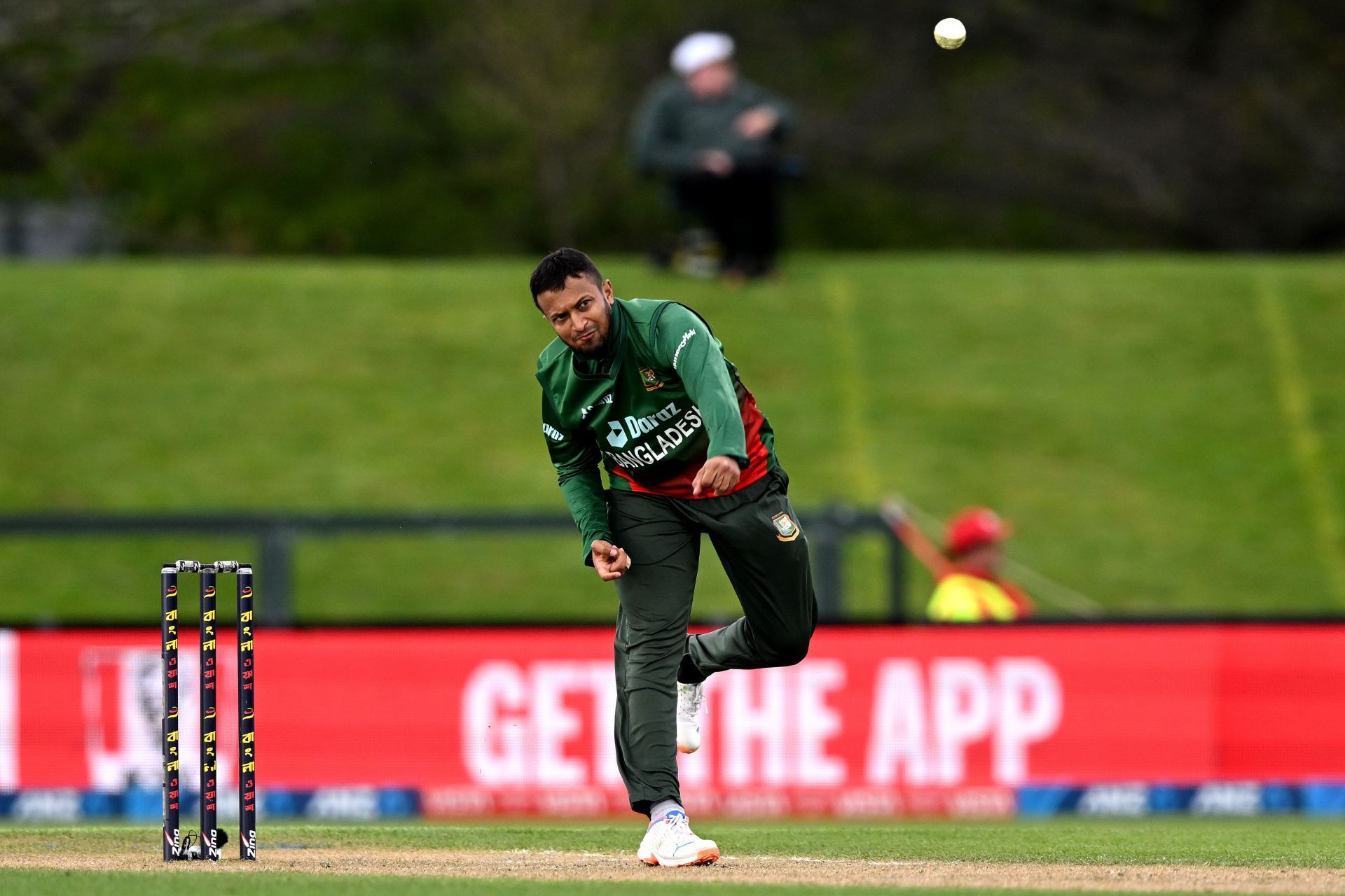 Shakib Al Hasan in action during Bangladesh v Pakistan - Tri-Series: 6th T20