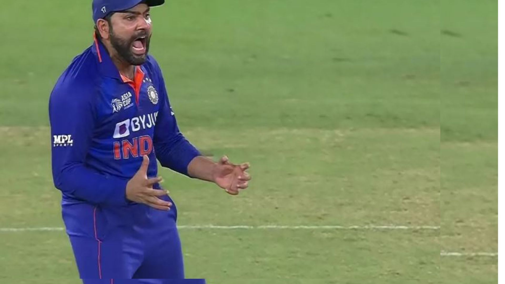 Rohit Sharma was angry at the spider cam. 